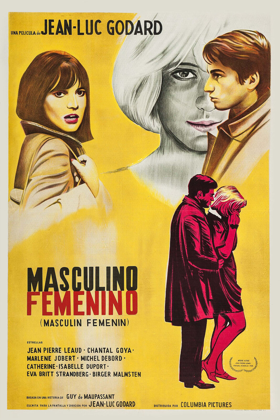 MASCULIN FÉMININ, JEAN-LUC GODARD, 1966, Repro affiche cinéma, VINTAGE HQ