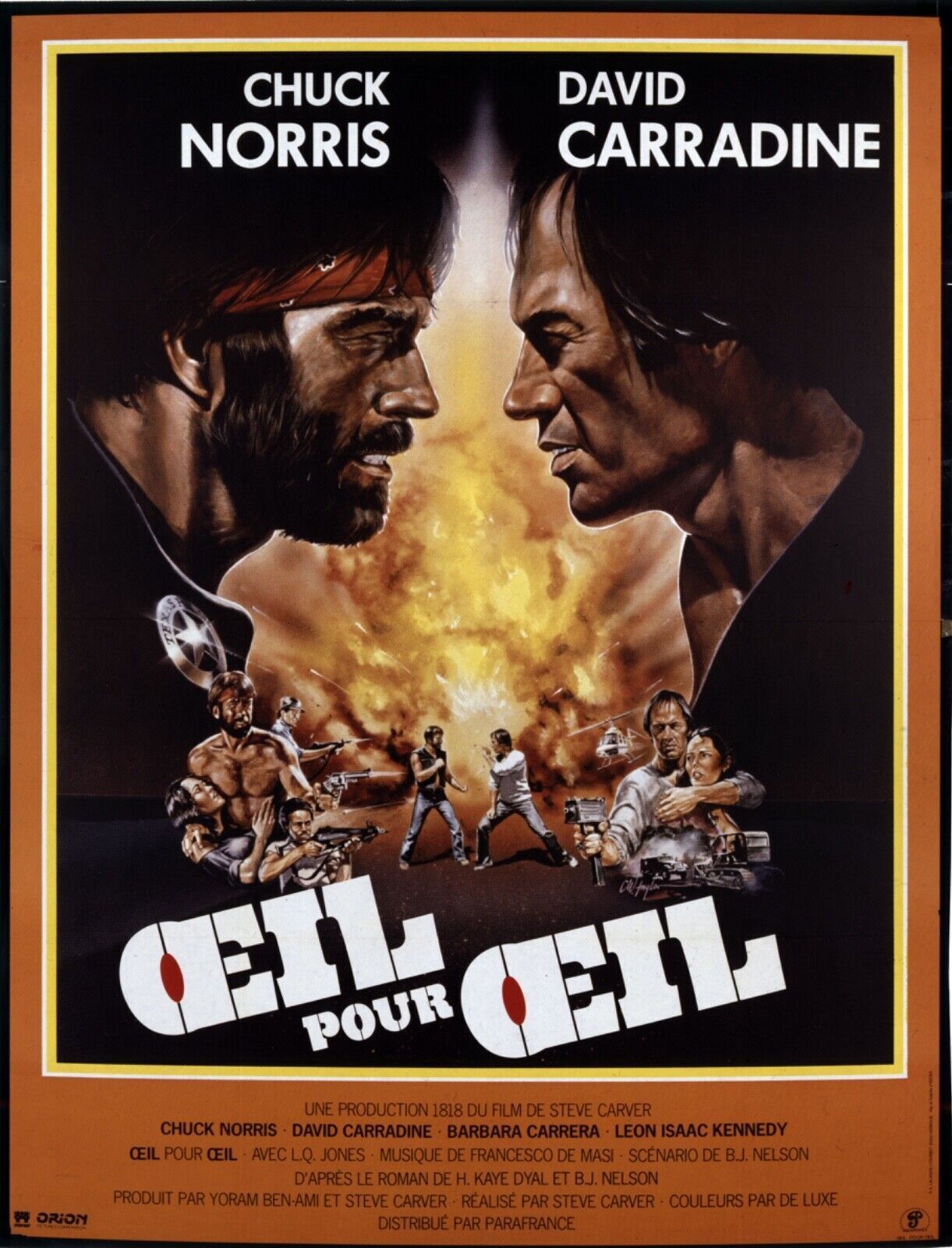 OEIL POUR OEIL, CHUCK NORRIS, 1981, REPRO AFFICHE DE CINEMA VINTAGE HQ