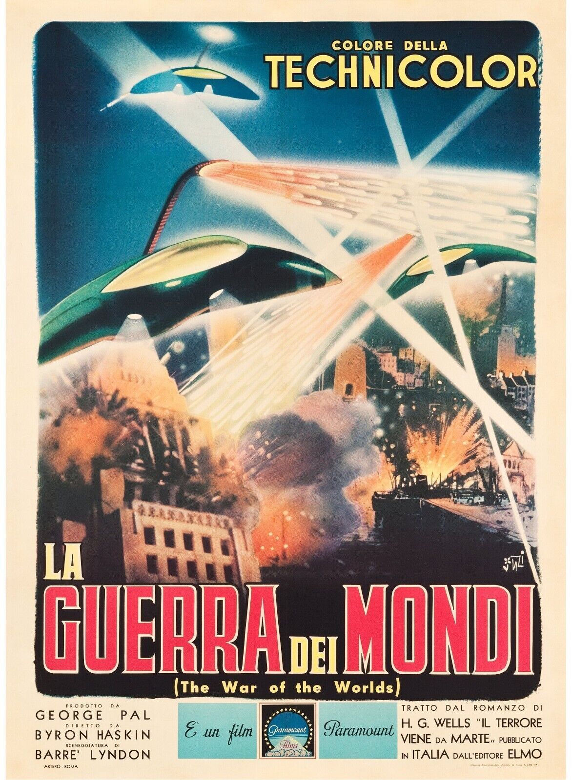LA GUERRA DEL MONDI, "LA GUERRE DES MONDES" GENE BARRY, 1954, repro affiche de cinema VINTAGE, HQ