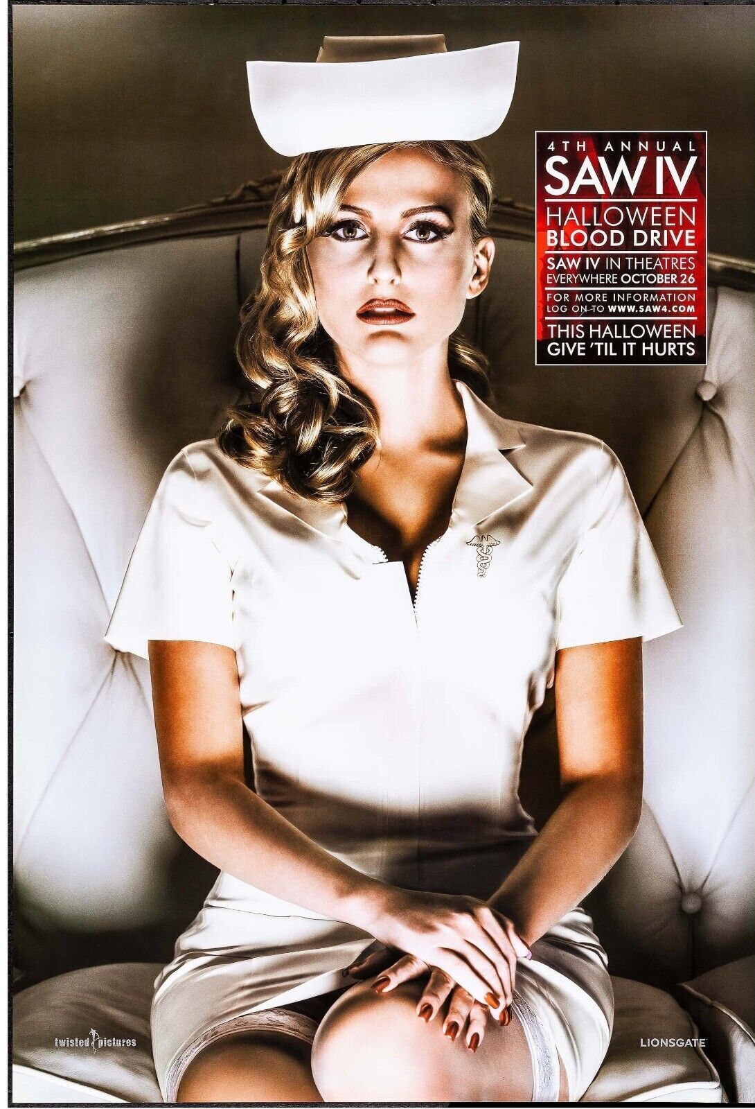 SAW IV BLOOD DRIVE, TOBIN BELL, 2007, REPRO AFFICHE CINÉMA VINTAGE, HQ