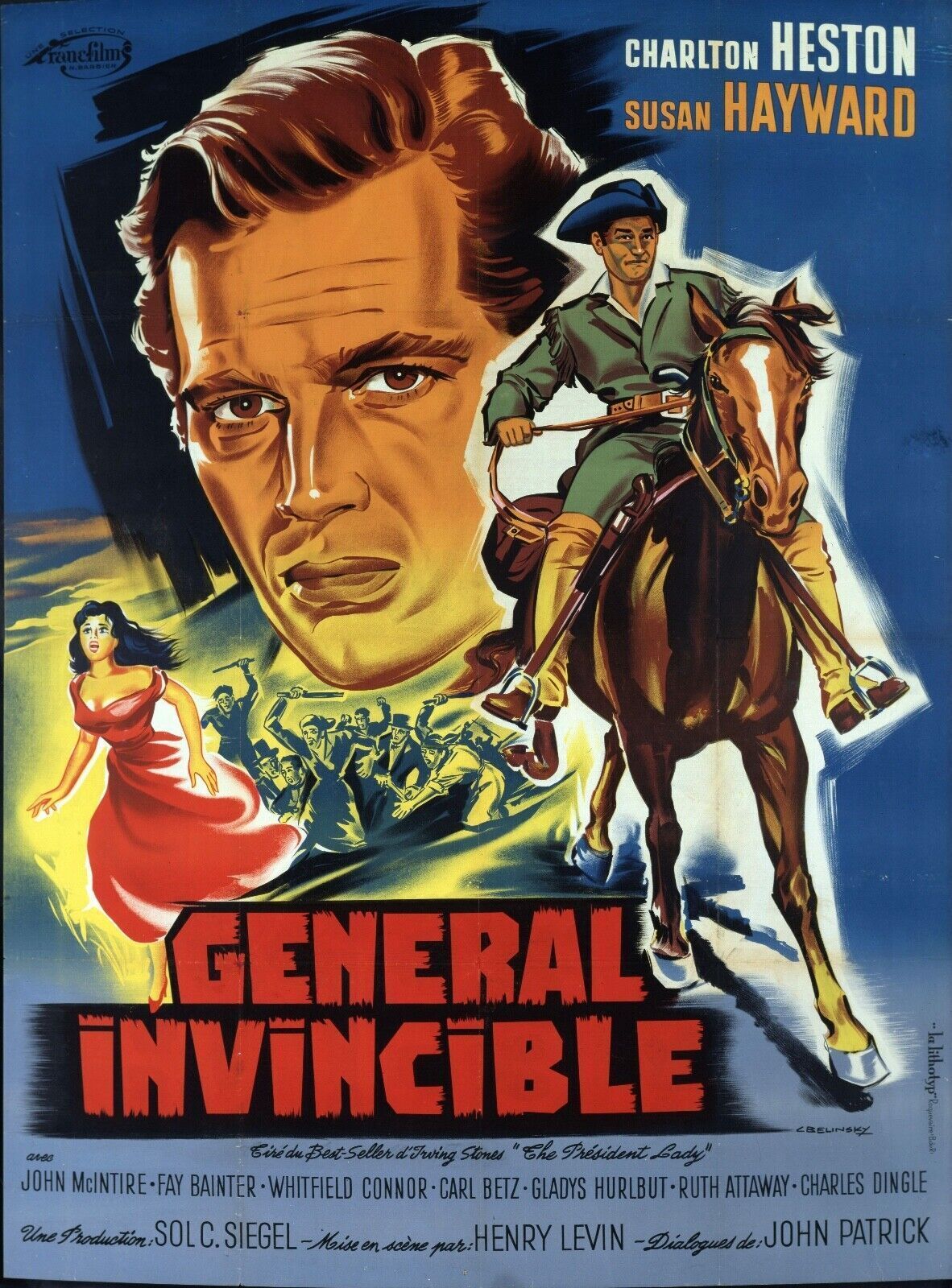 GENERAL INVINCIBLE, JOHN MC INTIRE, REPRODUCCIÓN DE CARTEL DE PELÍCULA, VINTAGE, HQ