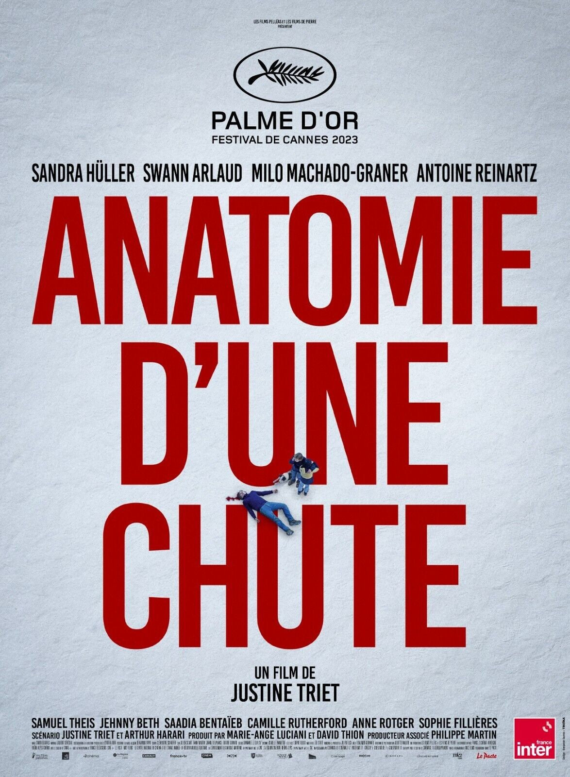 ANATOMIE D’UNE CHUTE, SANDRA HÜLLER, 2023, REPRO MOVIE POSTER, VINTAGE, HQ