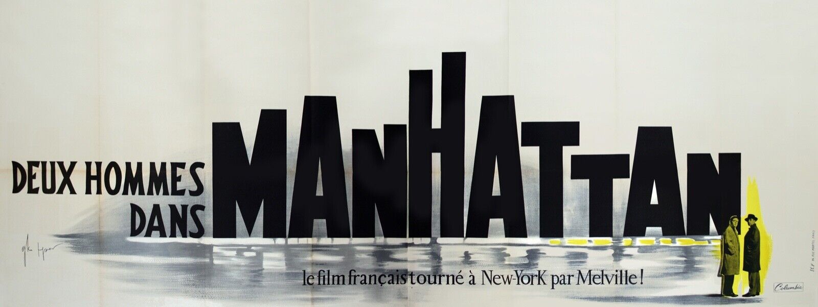 TWO MEN IN MANHATTAN, JEAN-PIERRE MELVILLE, 1959, REPRO MOVIE POSTER, VINTAGE, HQ