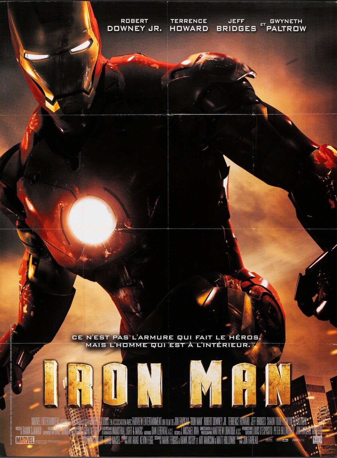 IRON MAN, ROBERT DOWNEY JR, REPRO AFFICHE CINEMA HQ