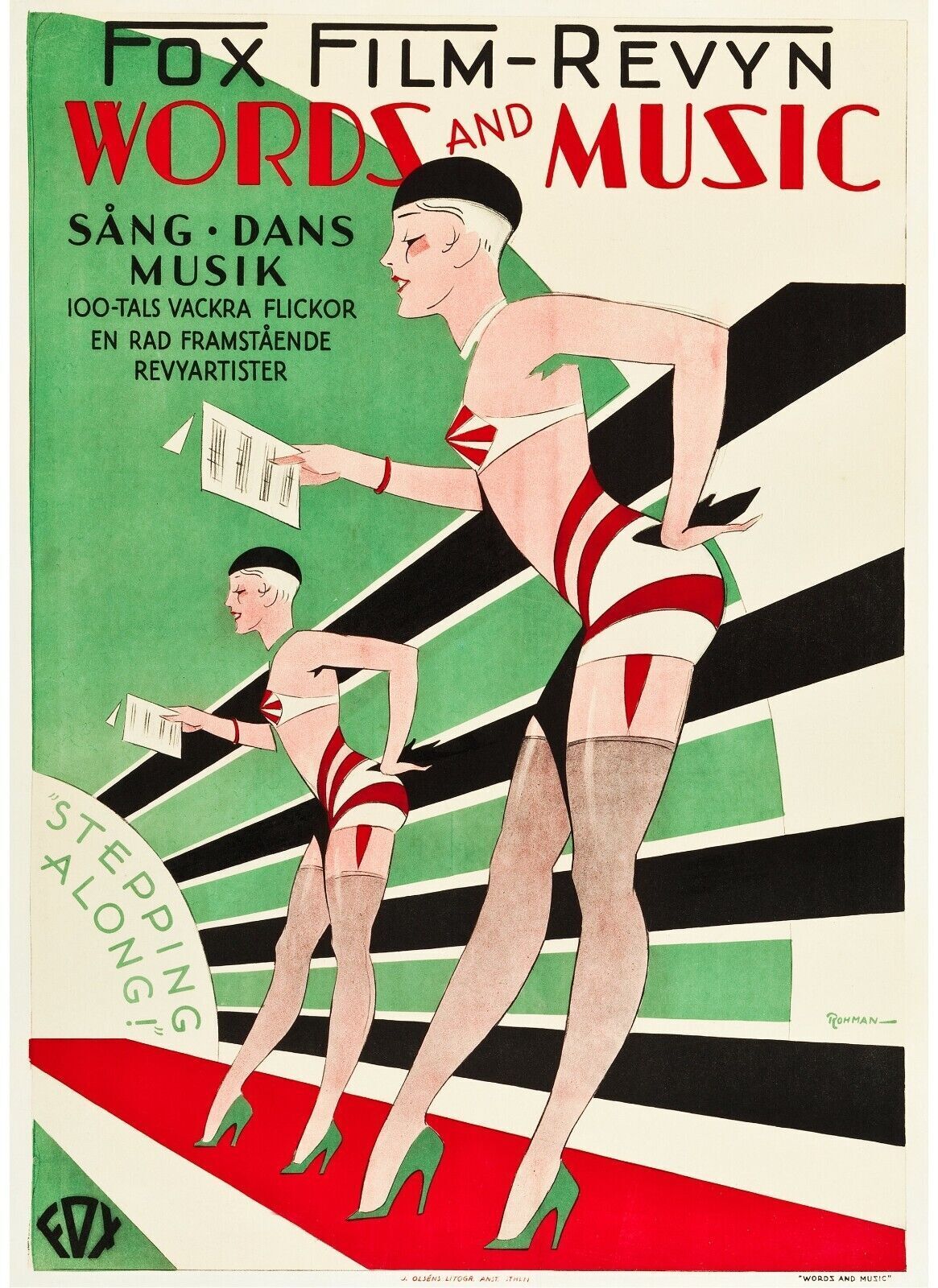 PALABRAS Y MÚSICA, JAMES TINLING, 1929 Reproducción en póster de cine de alta calidad