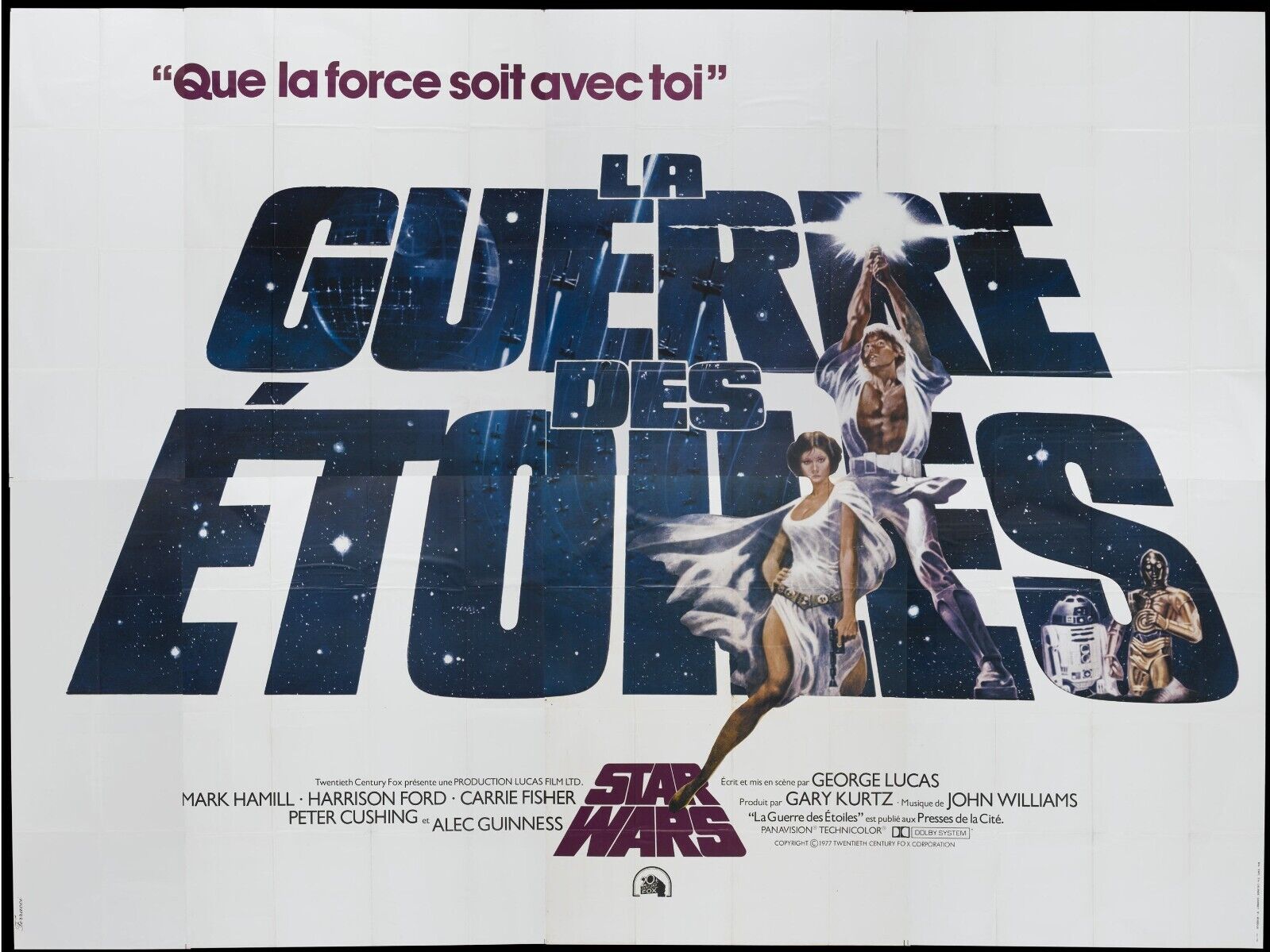 LA GUERRE DES ÉTOILES, STAR WARS, GEORGE LUCAS, MARK HAMILL, 1977, REPRO AFFICHE CINÉMA VINTAGE, HQ