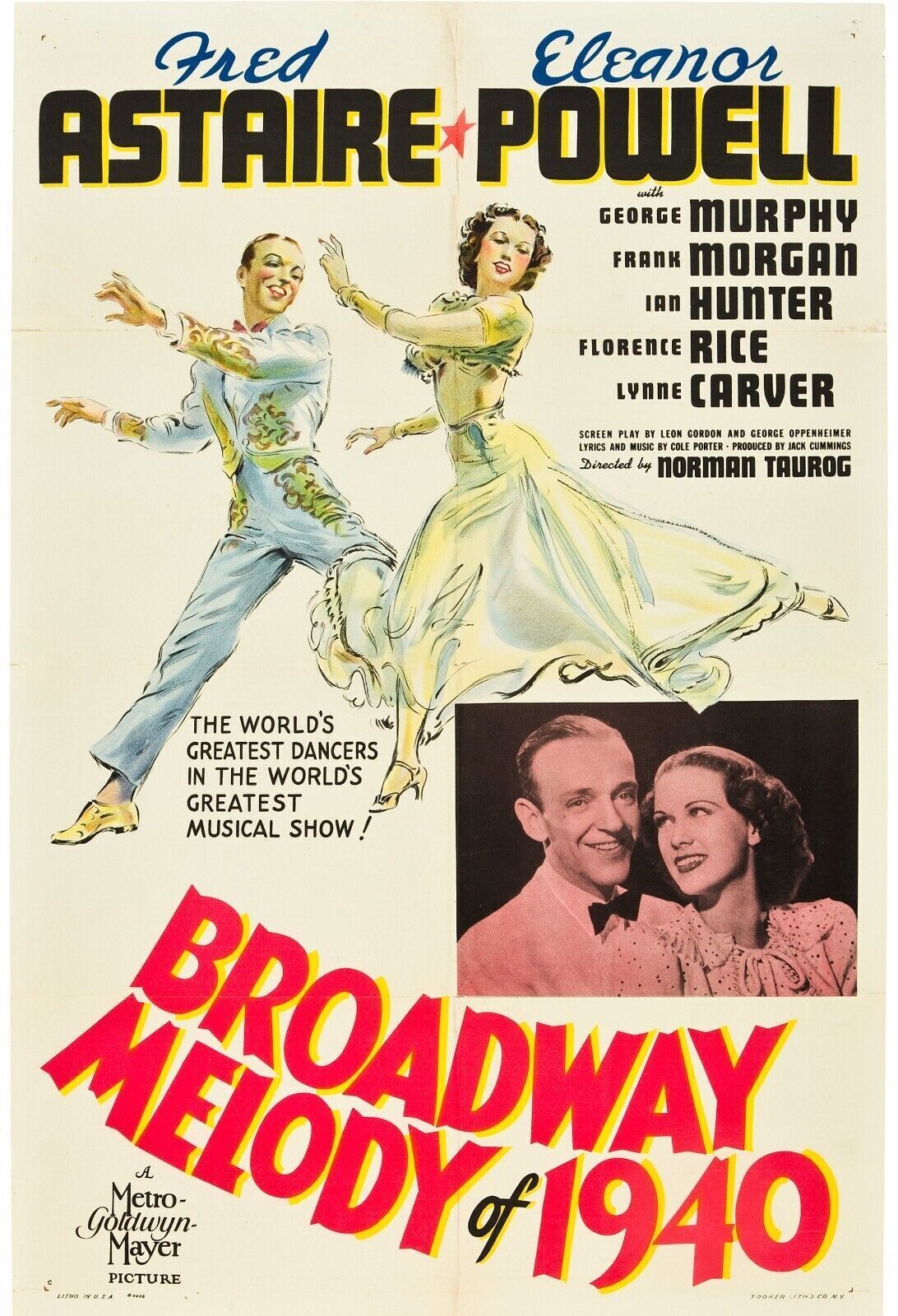 BROADWAY QUI DANSE (BROADWAY MELODY OF 1940), FRED ASTAIRE, 1940, REPRO MOVIE POSTER, VINTAGE, HQ
