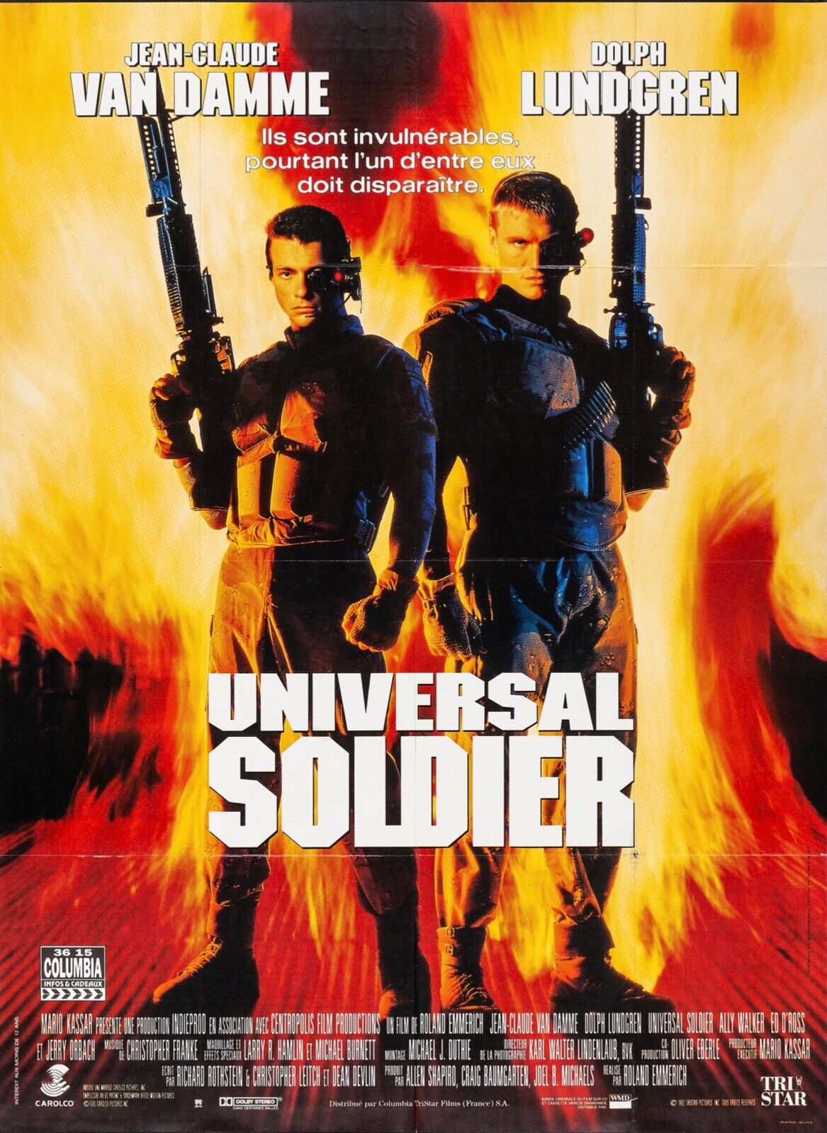 UNIVERSAL SOLDIER, JEAN-CLAUDE VAN DAMME, DOLPH LUNDGREN, 1992, REPRO VINTAGE CINEMA POSTER