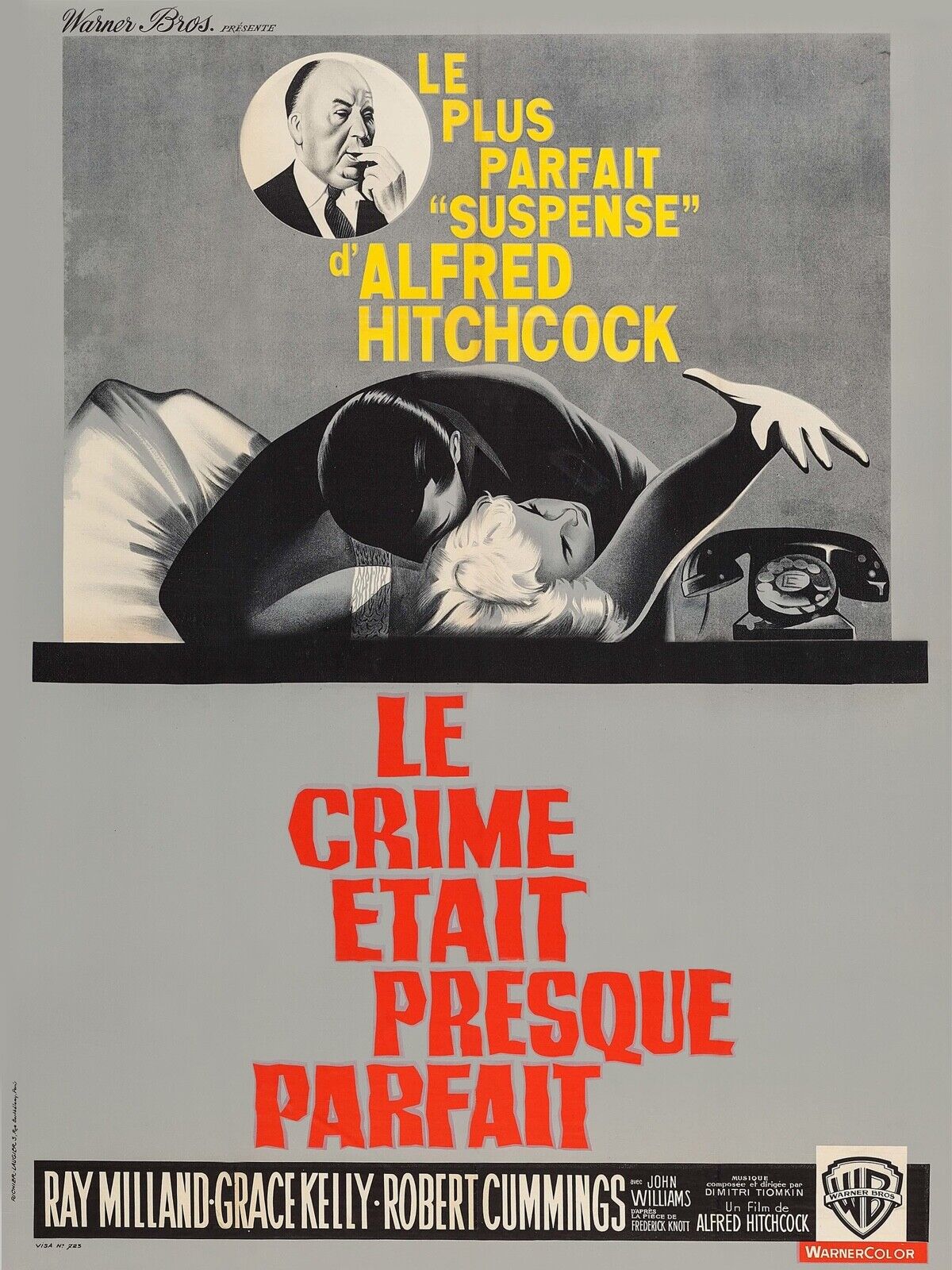THE CRIME WAS ALMOST PERFECT, RAY MILLAND, 1954, Repro vintage cinema poster, HQ