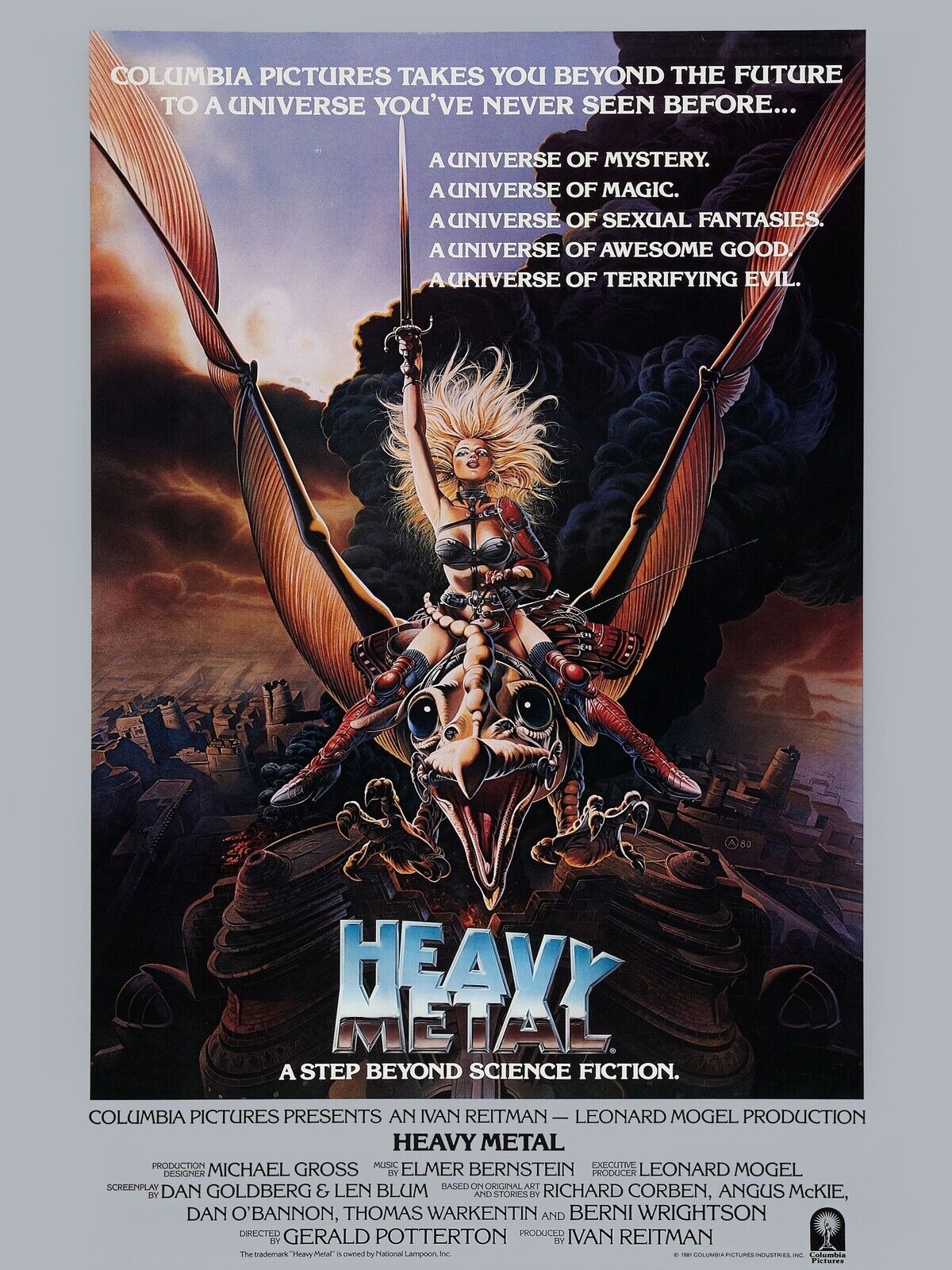 HEAVY METAL, DAN GOLDBERG, 1981, REPRO AFFICHE CINÉMA VINTAGE, HQ