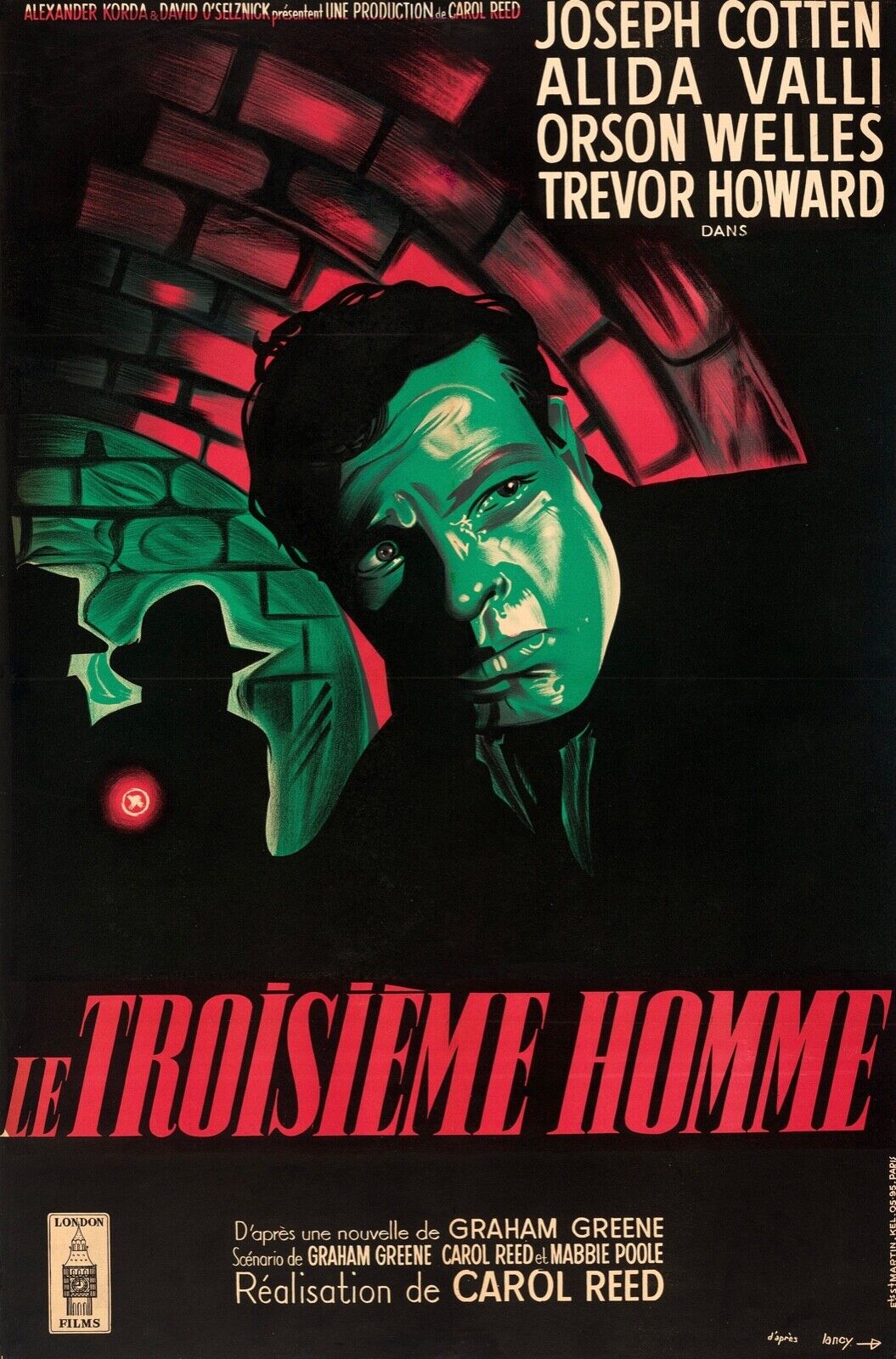 THE THIRD MAN, JOSEPH COTTEN, 1949, REPRO VINTAGE CINEMA POSTER, HQ