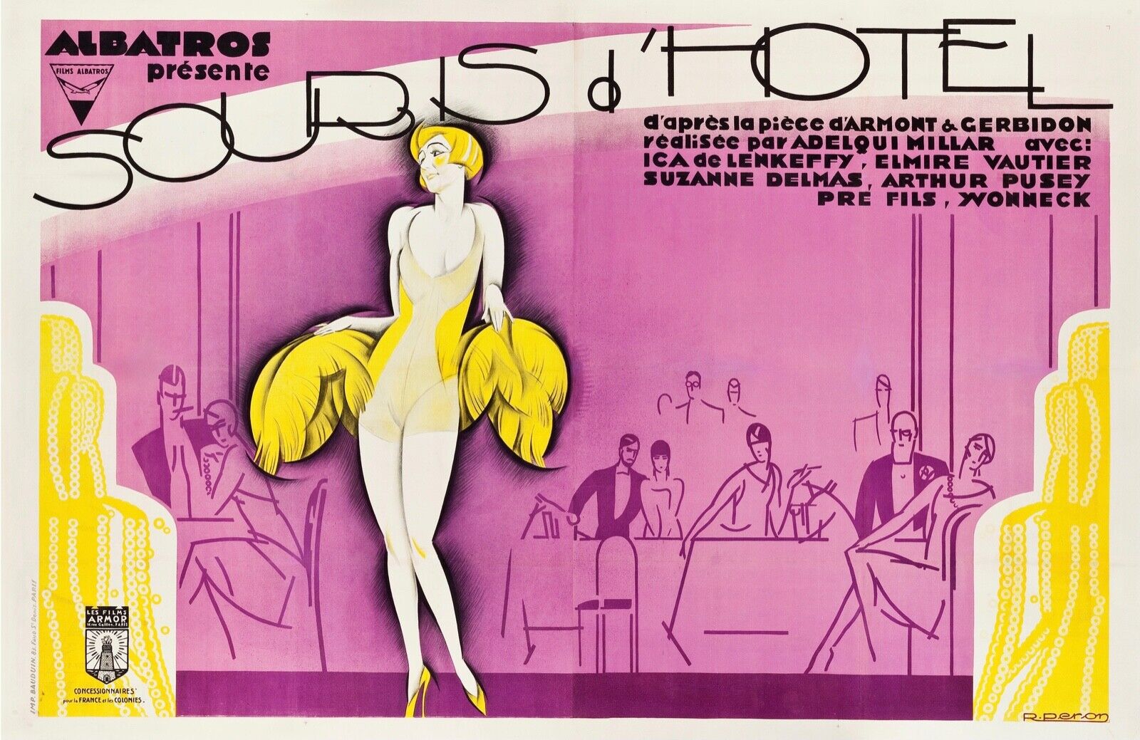 SOURIS D'HOTEL, FILM MUET, ADELQUI MILLAR, 1929, REPRO AFFICHE CINEMA VINTAGE