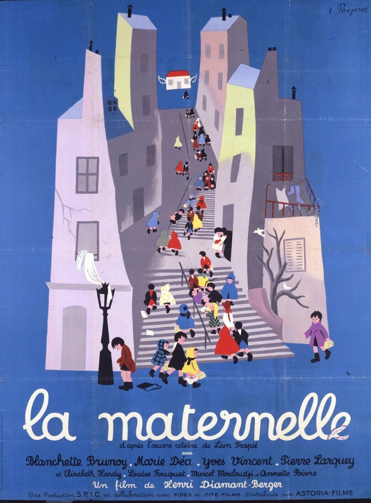 LA MATERNELLE, HENRI DIAMANT-BERGER, 1949, repro affiche cinéma VINTAGE, HQ