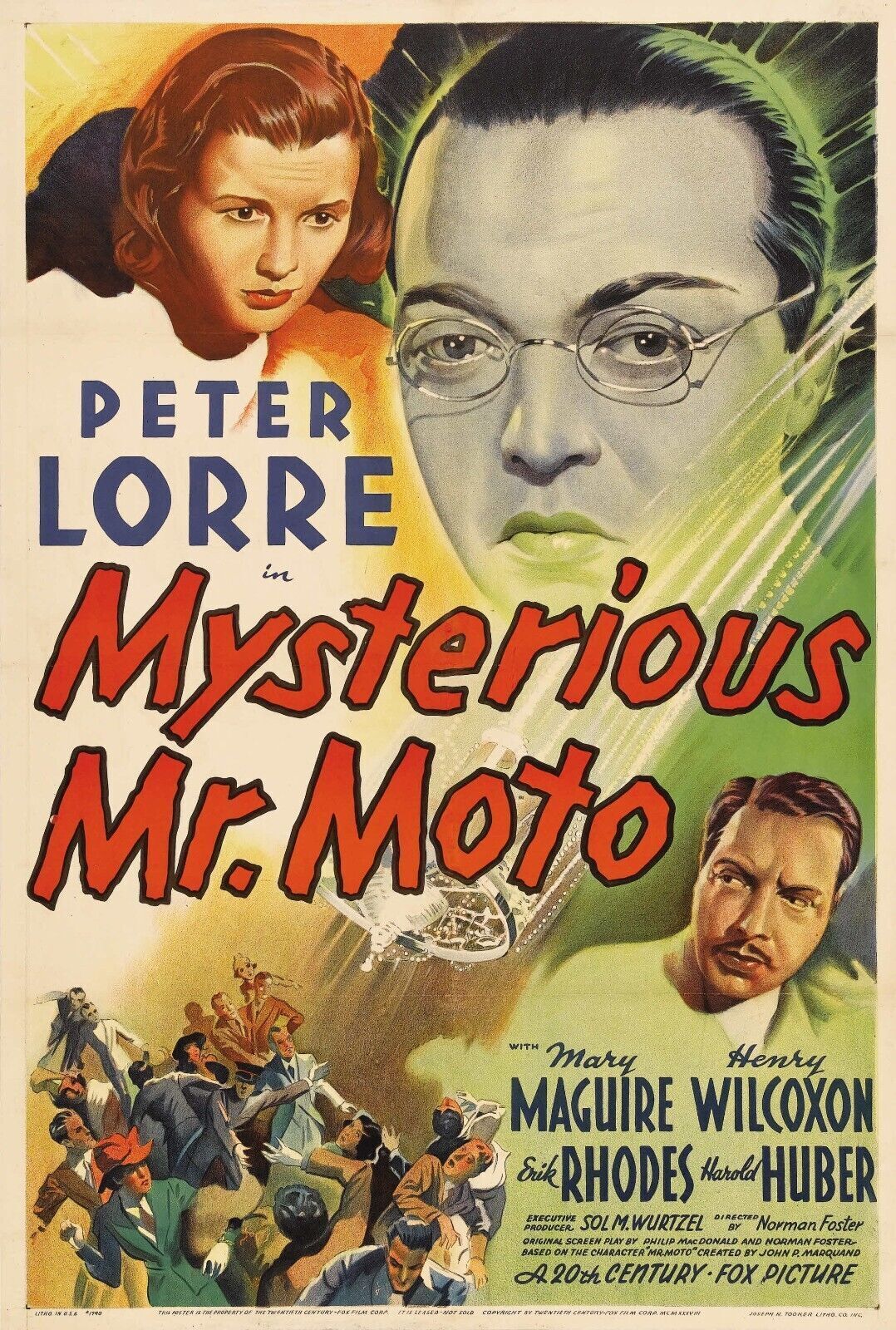 MYSTERIOUS MR. MOTO, PETER LORRE, 1938, cinema poster reproduction, VINTAGE, HQ