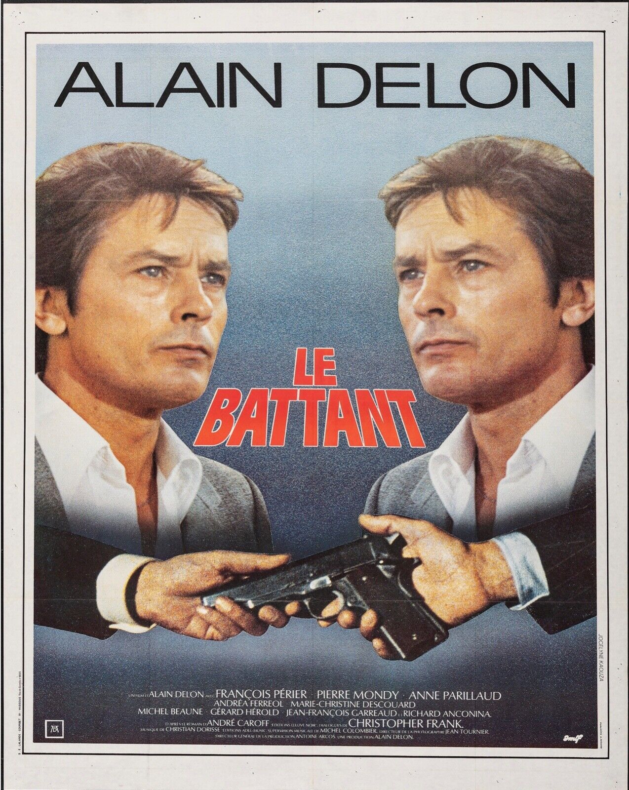 THE FIGHTER, ALAIN DELON, 1983, Reproduction cinema poster, VINTAGE, HQ