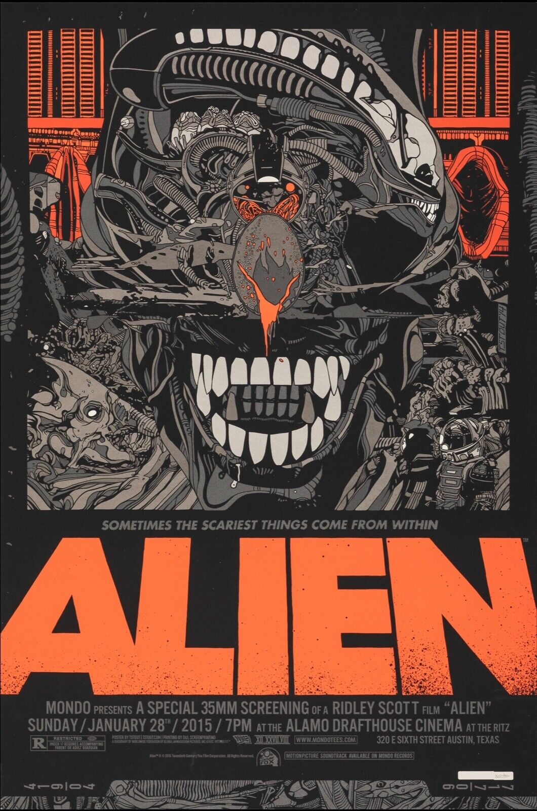 ALIEN, SIGOURNEY WEAVER, 1979, REPRO MOVIE POSTER, VINTAGE, HQ