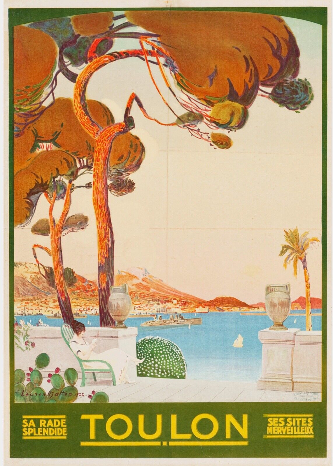 TOULON, FRANCE, REPRO VINTAGE TRAVEL TOURISM POSTER, HQ.
