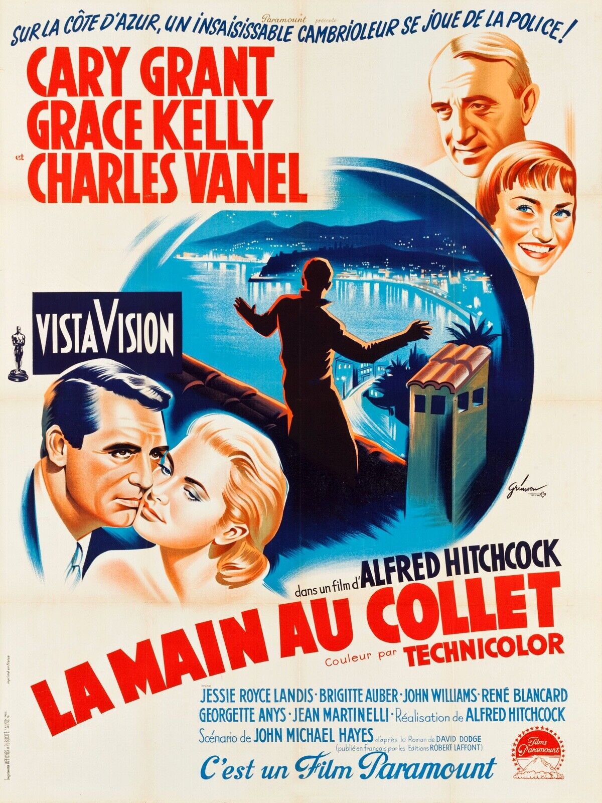 TO CHECK, GARY GRANT, 1955, REPRO VINTAGE CINEMA POSTER, HQ
