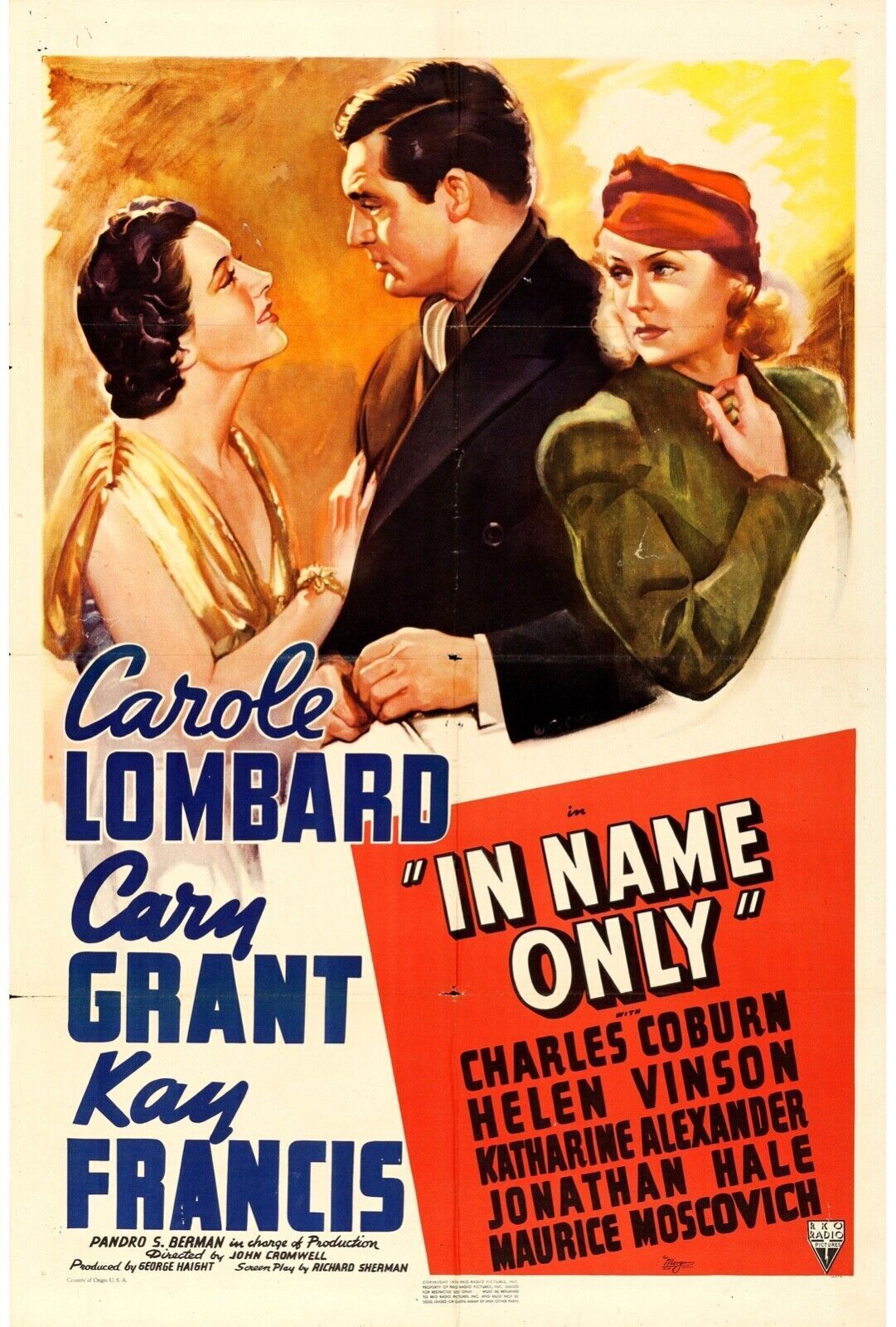 IN NAME ONLY, CAROLE LOMBARD - REPRO AFFICHE CINEMA VINTAGE