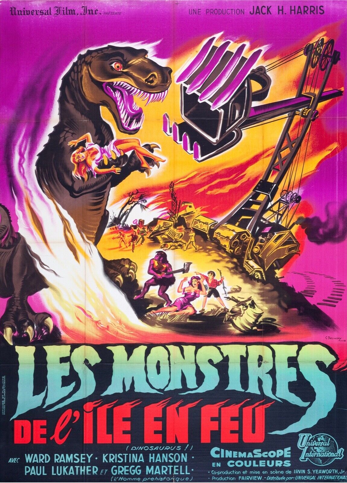 LES MONSTRES DE L'ILE EN FEU, CHRISTOPHER LEE, 1970, REPRO AFFICHE CINEMA VINTAGE, HQ