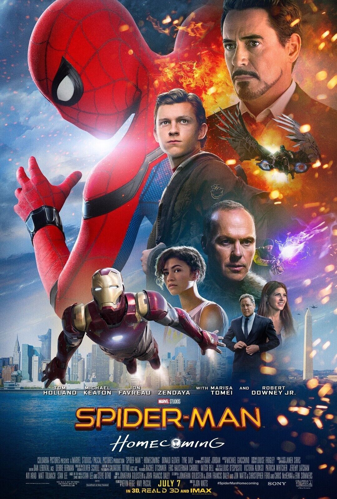SPIDERMAN HOMECOMING, REPRO VINTAGE CINEMA POSTER (50X70), TOM HOLLAND
