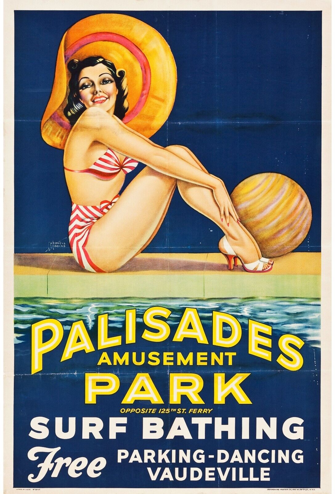 PALISADES AMUSEMENT PARK, JACK HARVEY, 1957, Repro affiche de cinéma, VINTAGE, HQ
