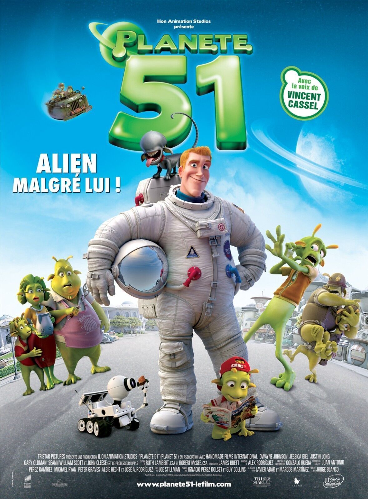 PLANETE 51, JUSTIN LONG, 2009, Repro affiche cinema VINTAGE, HQ