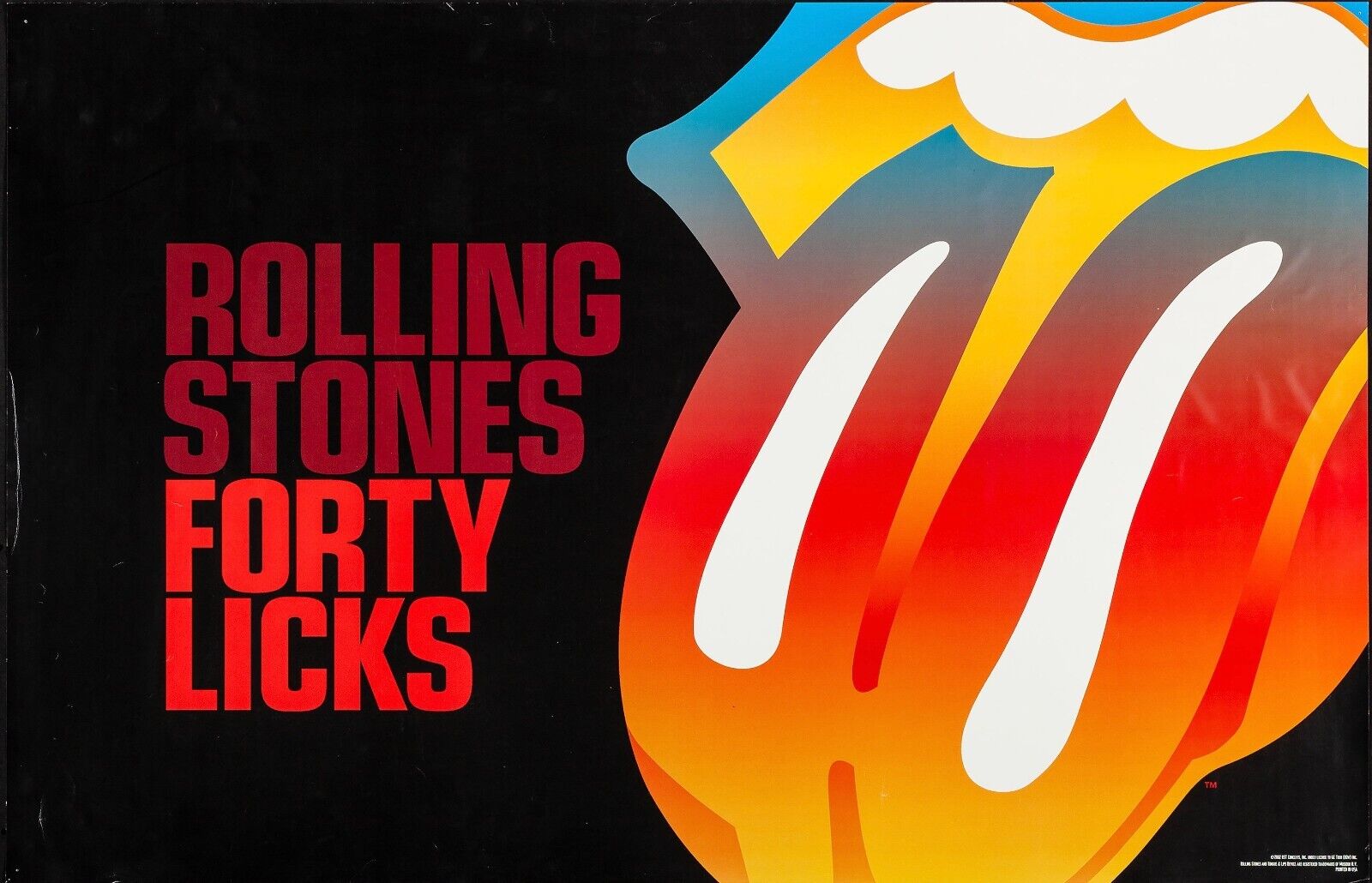 THE ROLLING STONES, FORTY LICKS, REPRO VINTAGE ROCK MUSIC POSTER, HQ