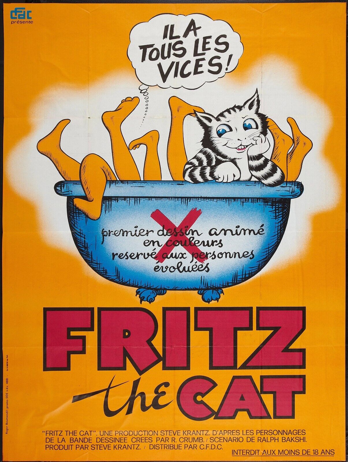 FRITZ THE CAT, SKIP HINANT, 1972, REPRO MOVIE POSTER, VINTAGE, HQ