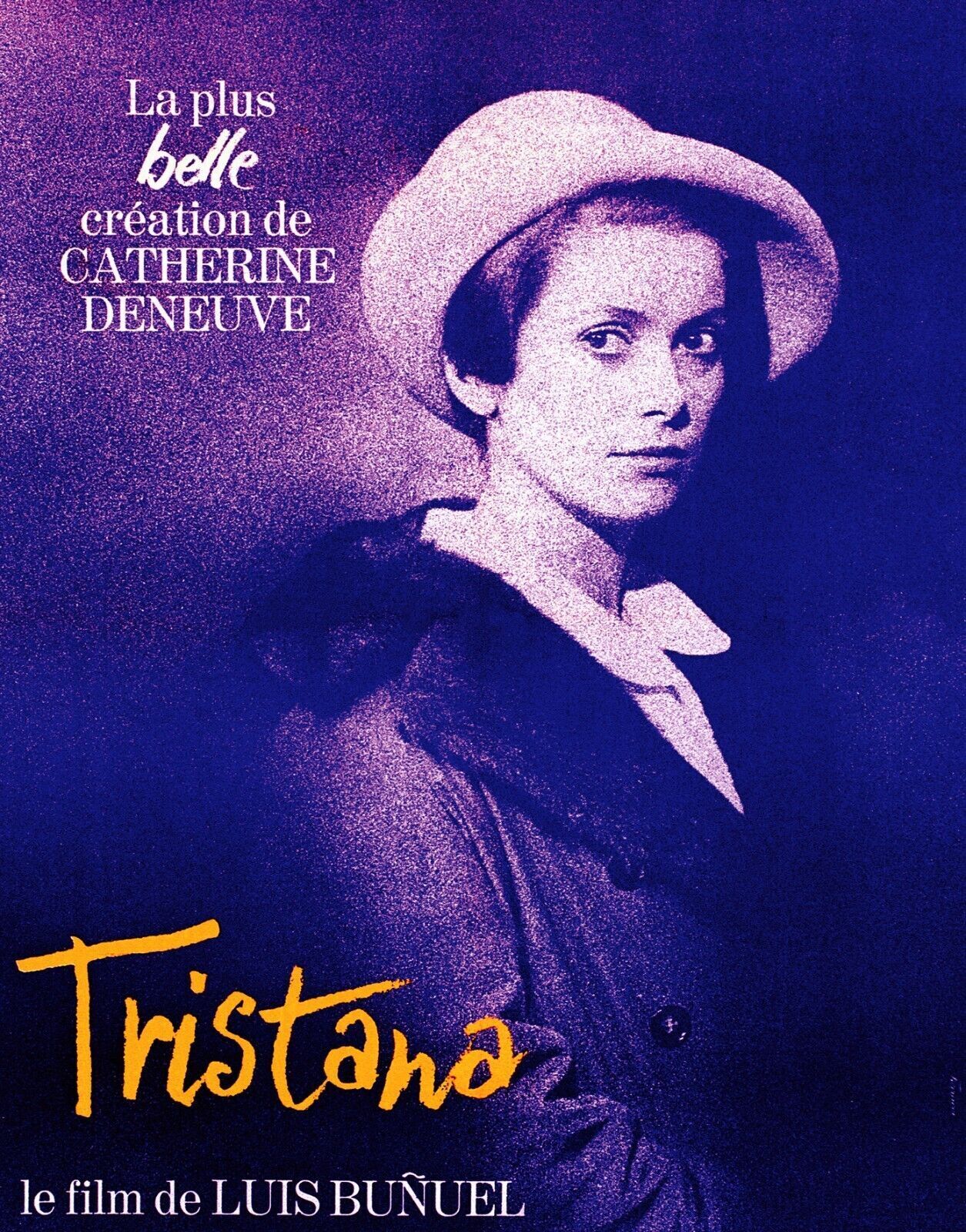 TRISTANA, LOUIS BUNUEL, CATHERINE DENEUVE, FRANCO NERO, 1970, Repro affiche de cinema VINTAGE, HQ