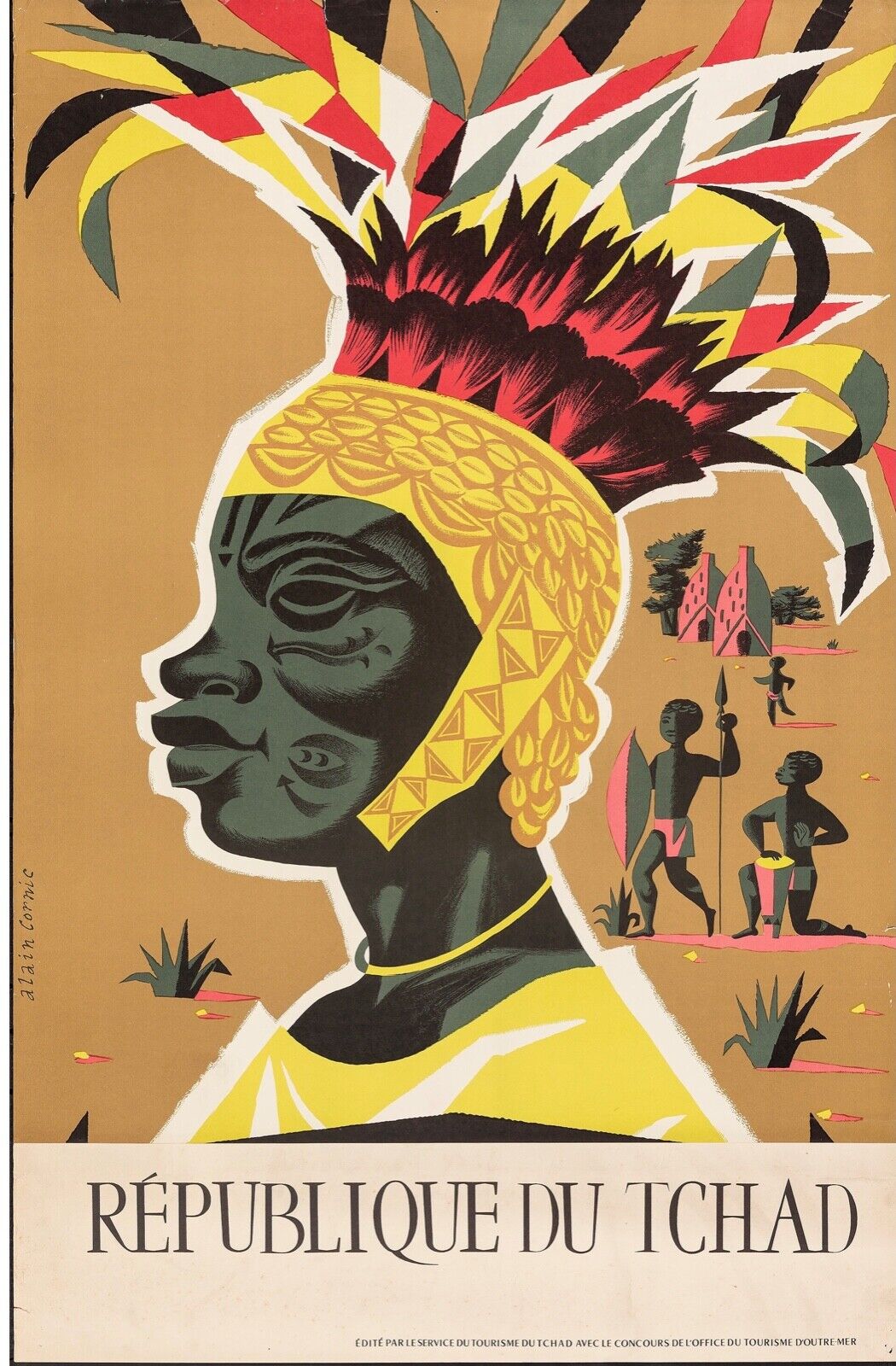 AFRICA, REPUBLIC OF CHAD, REPRO TRAVEL POSTER, VINTAGE, HQ
