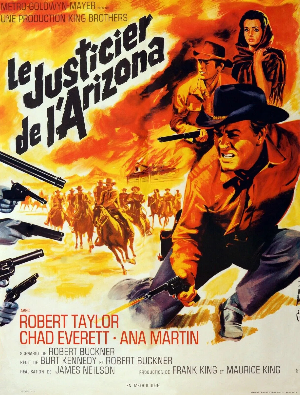 LE JUSTICIER DE L’ARIZONA, ANTHONY STEELS, 1964, REPRO AFFICHE CINEMA VINTAGE, HQ
