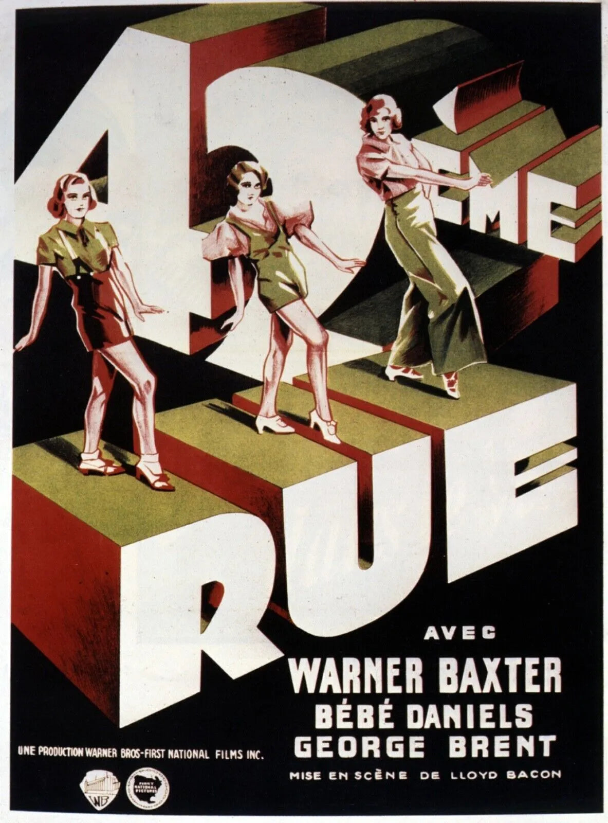 42 ÈME RUE, WARNER BAXTER, REPRO AFFICHE CINEMA VINTAGE