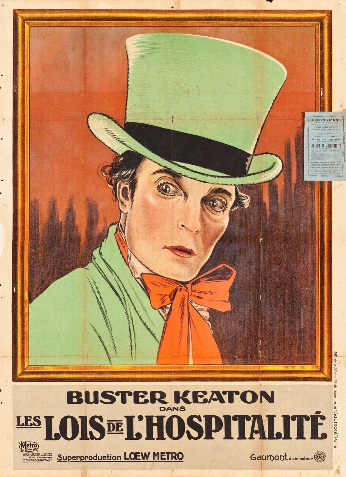LES LOIS DE L'HOSPITALITÉ, BUSTER KEATON, 1923, Repro affiche cinéma, VINTAGE, HQ