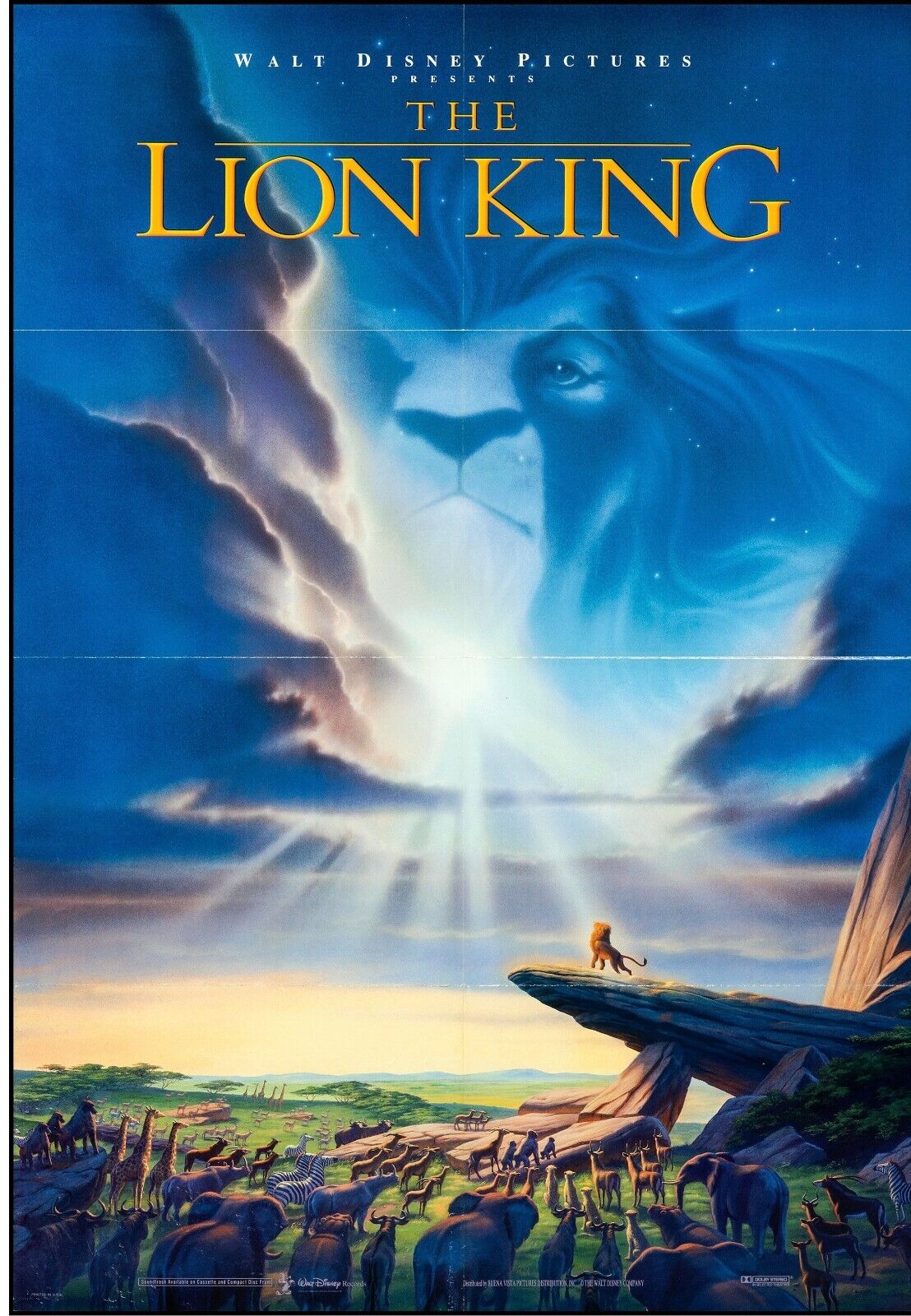 EL REY LEÓN, MATTHEW BRODERICK, 1994, reproducción de póster de cine VINTAGE, HQ