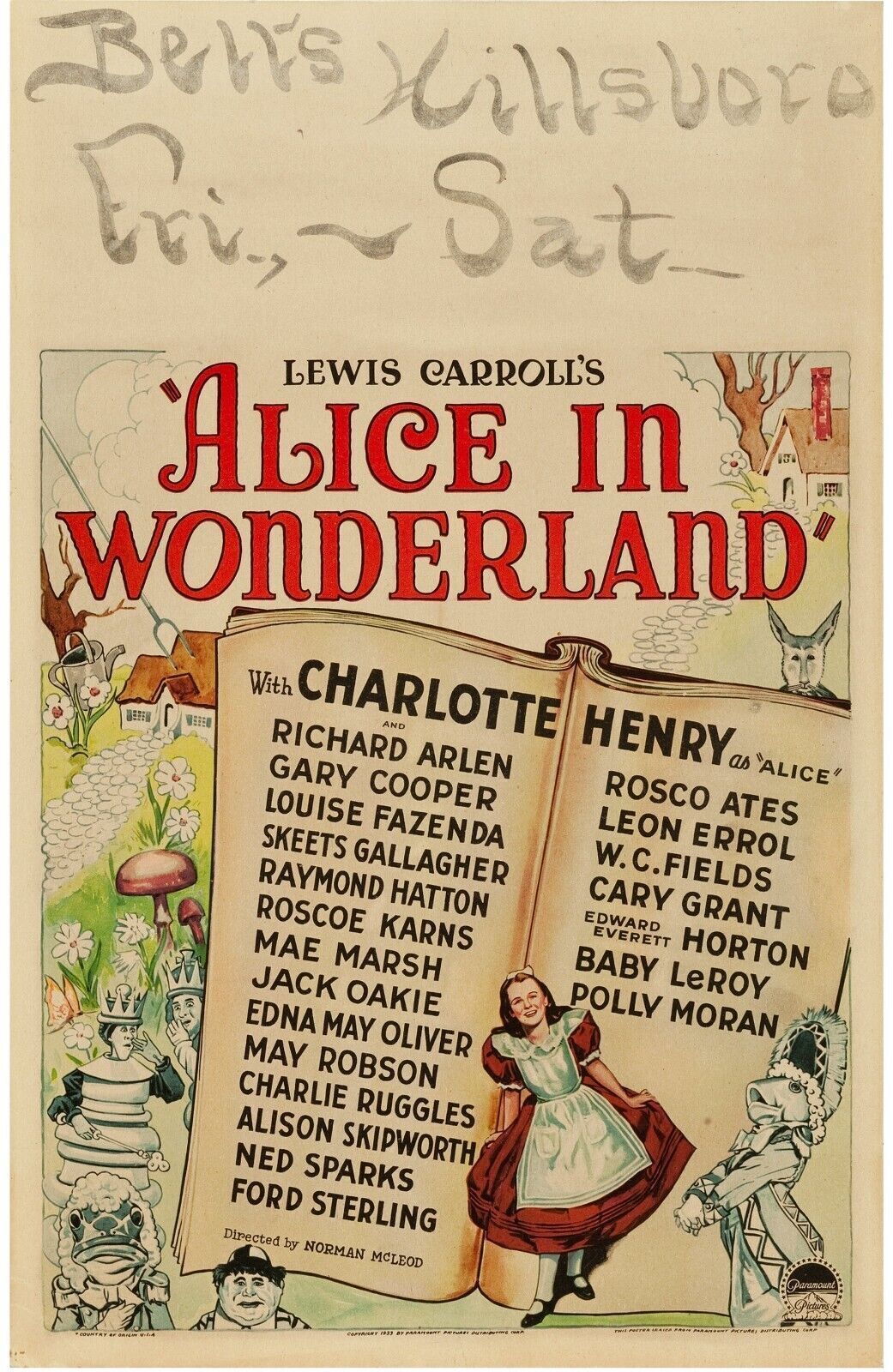 ALICE IN WONDERLAND, RICHARD ARLEN, 1951 HQ cinema poster reproduction