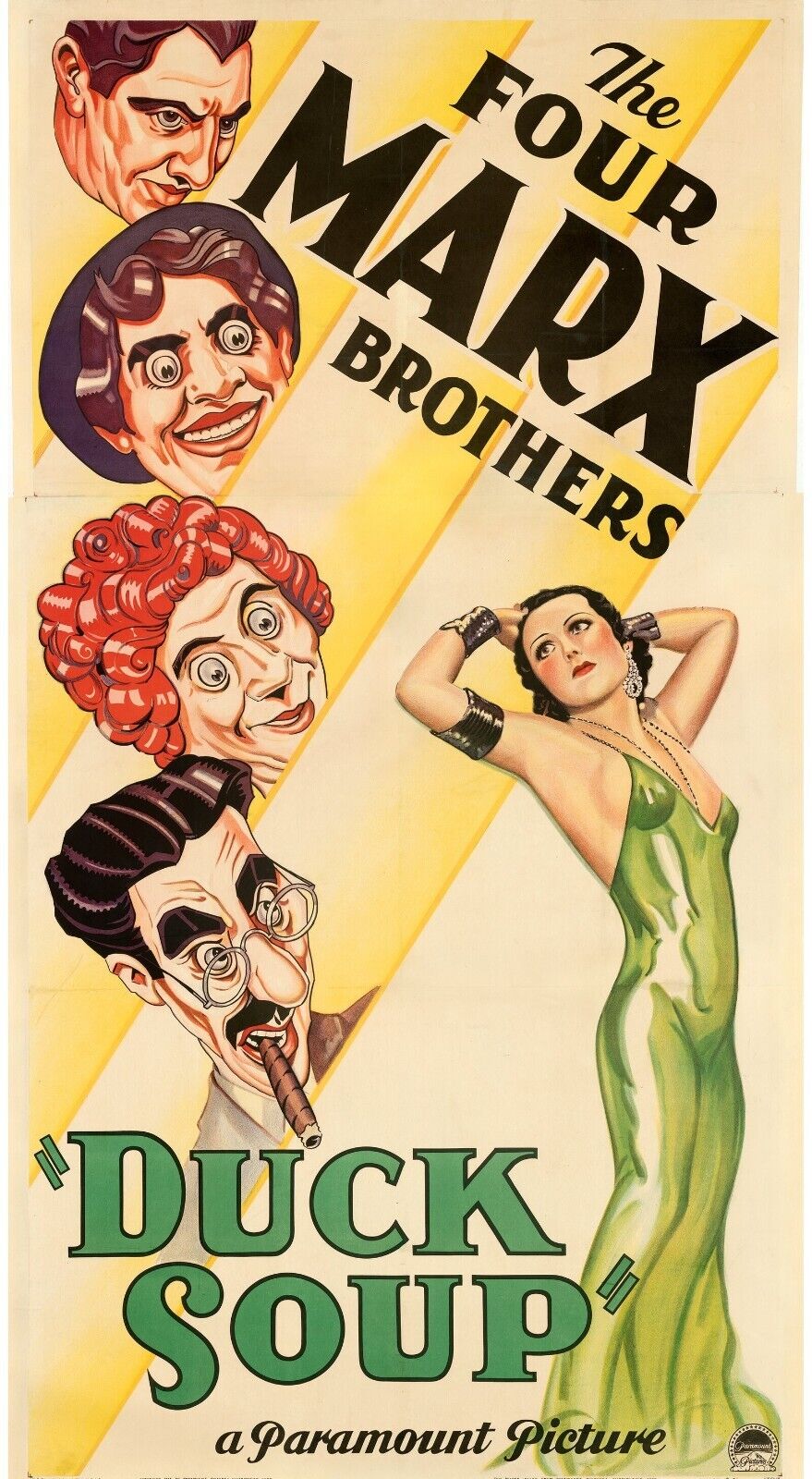 DUCK SOUP, THE FOUR MARX BROTHERS, 1933, REPRO MOVIE POSTER, VINTAGE, HQ