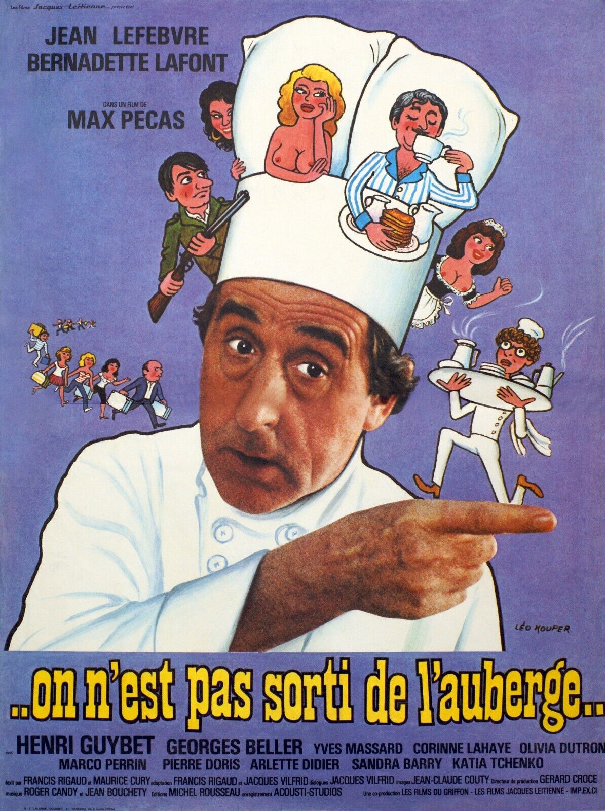 WE'RE NOT OUT OF THE INN, JEAN LEFEBVRE, 1982, REPRO CINEMA POSTER, HQ