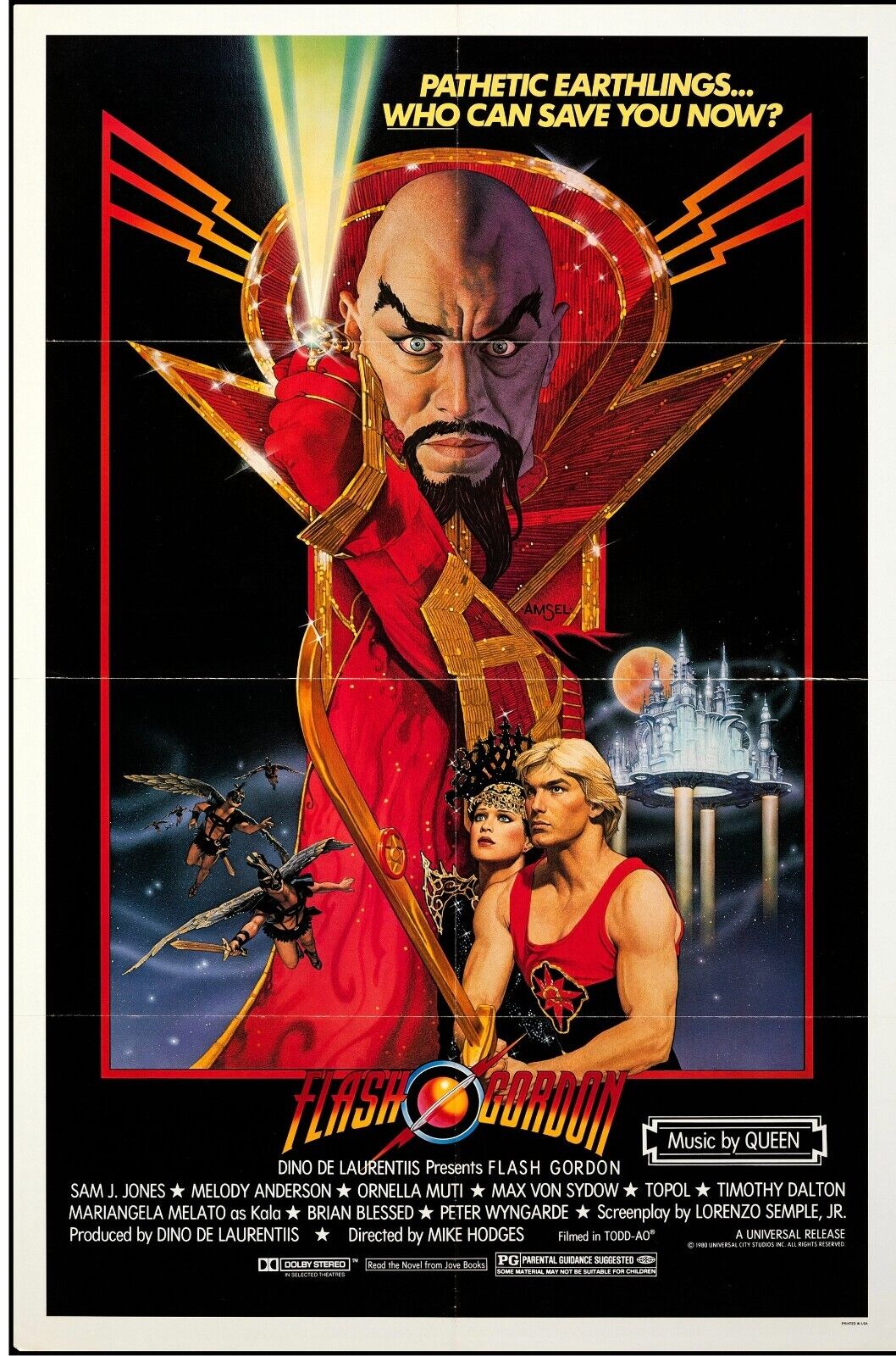 FLASH GORDON, SAM J. JONES, 1980, REPRO MOVIE POSTER, VINTAGE, HQ