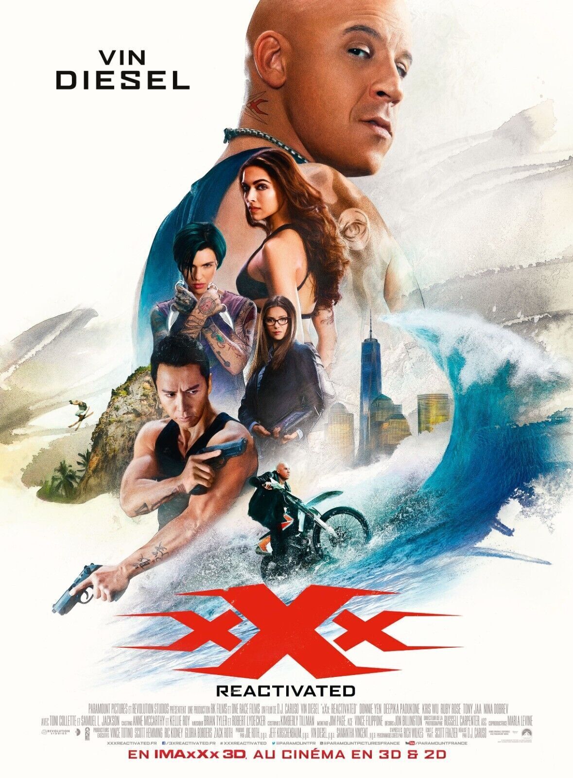 XXX3 REACTIVATED, VIN DIESEL, 2017 movie poster reproduction, HQ