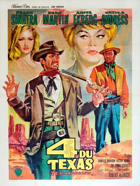 4 DU TEXAS, FRANK SINATRA, 1963, REPRO MOVIE POSTER, VINTAGE, HQ
