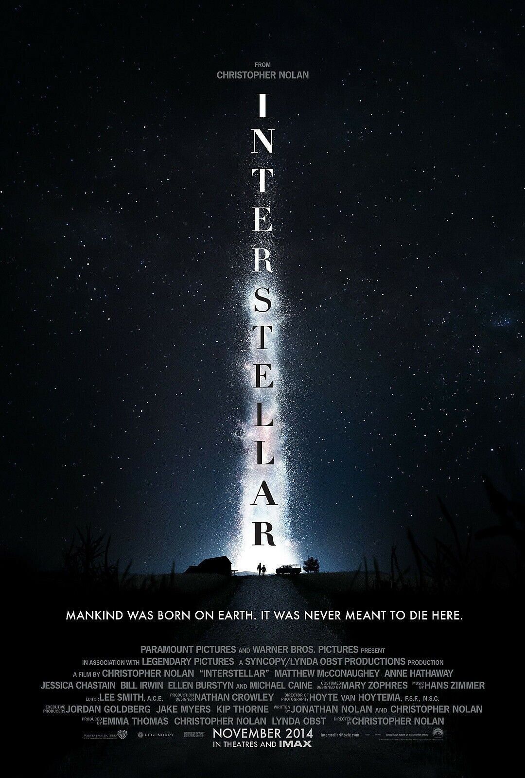 INTERSTELLAR, MATTHEW MCCONAUGHEY, 2014, REPRO MOVIE POSTER, VINTAGE, HQ.
