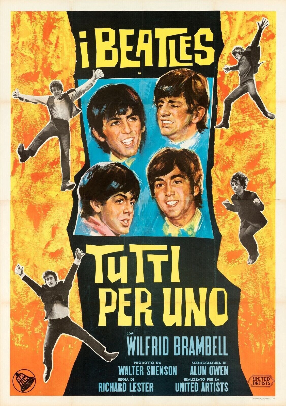 A HARD DAY'S NIGHT, THE BEATLES, 1964, REPRO MOVIE POSTER, VINTAGE, HQ