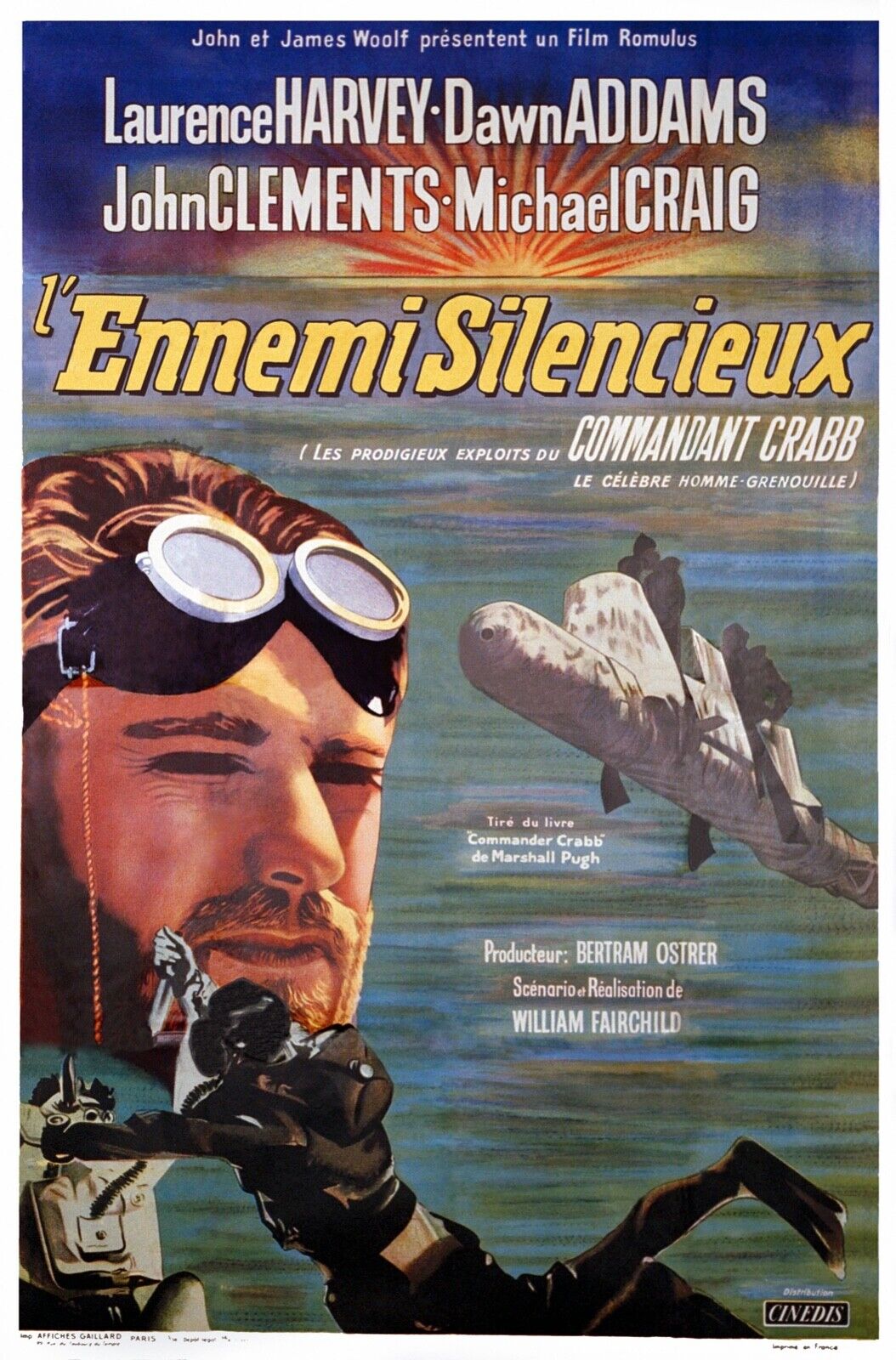 L'ENNEMI SILENCIEUX, LAURENCE HARVEY MOVIE POSTER HQ