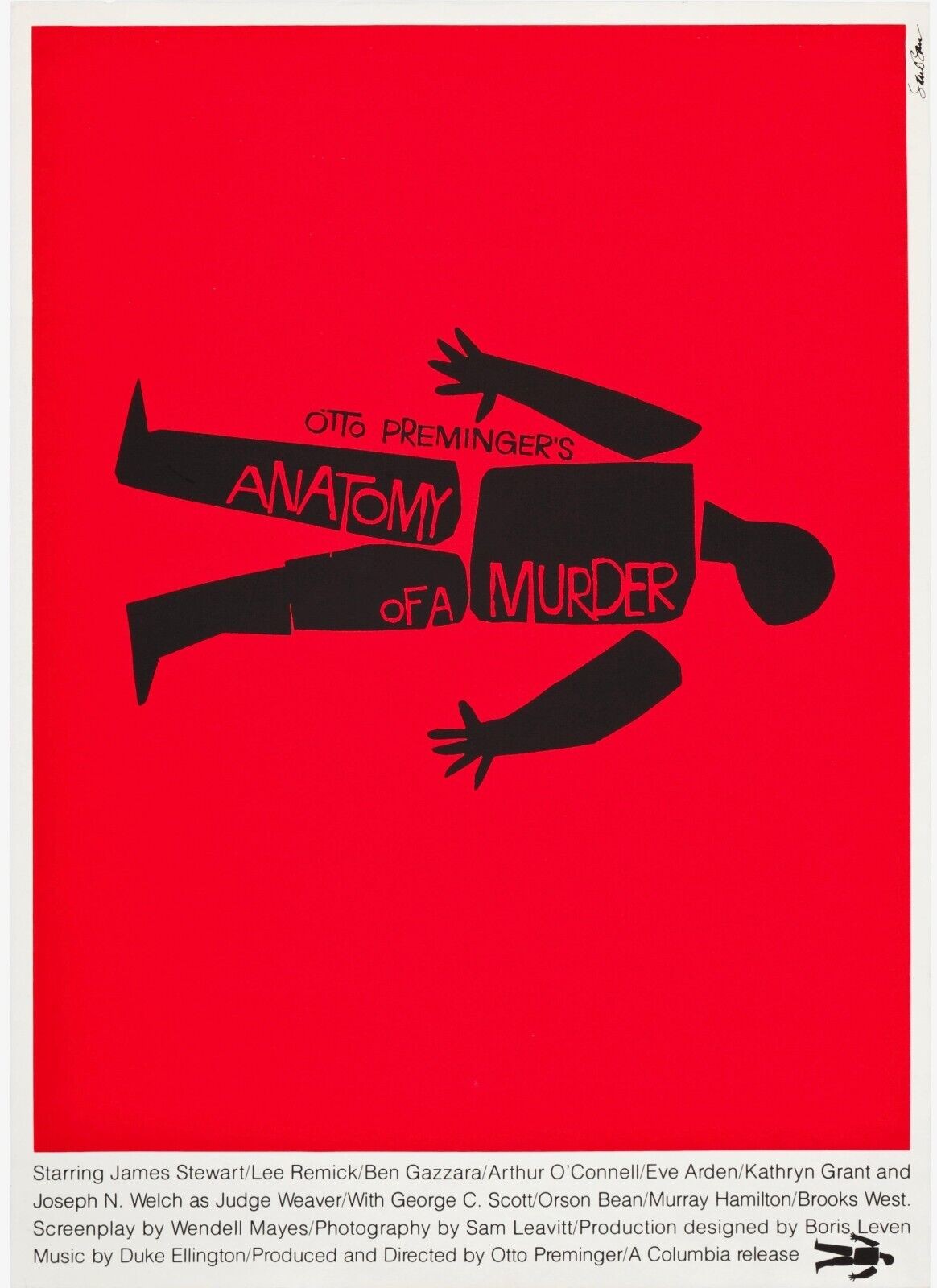 ANATOMY OF A MURDER, OTTO PREMINGER, REPRO AFFICHE CINEMA VINTAGE, HQ