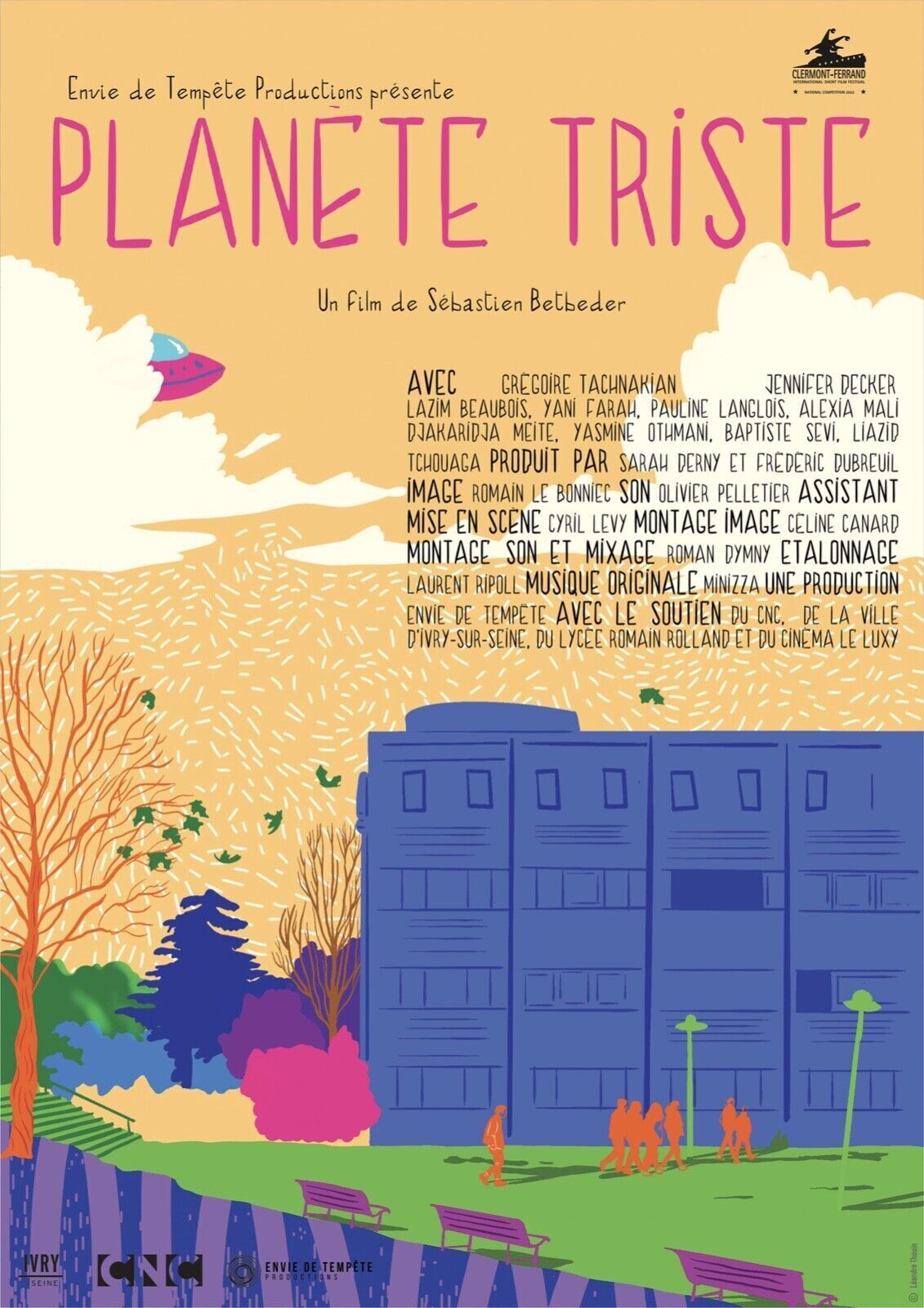 PLANÈTE TRISTE, SÉBASTIEN BETBEDER, 2021, Repro Affiche cinéma VINTAGE, HQ