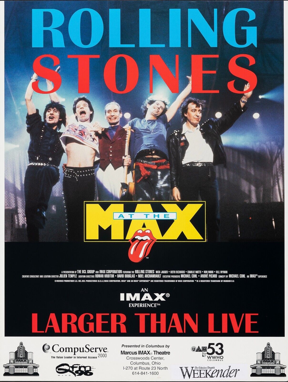 THE ROLLING STONES, AT THE MAX, REPRO VINTAGE ROCK MUSIC POSTER, HQ