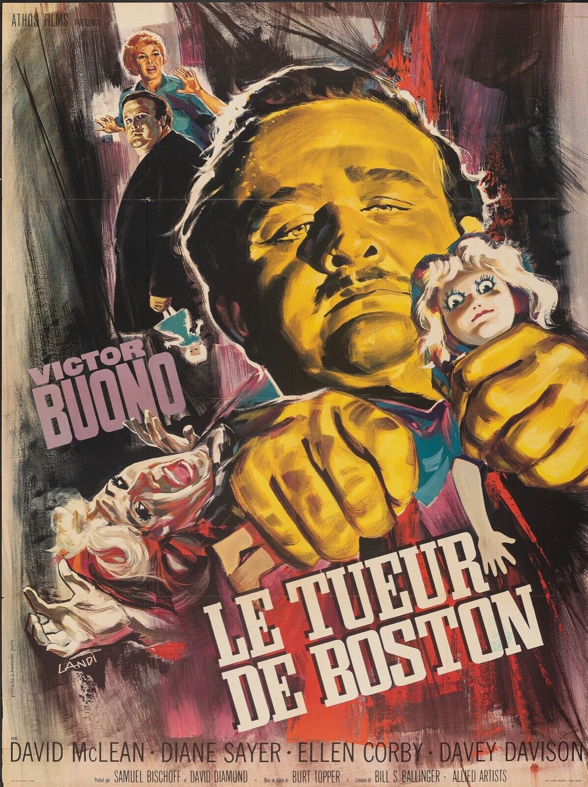 THE BOSTON KILLER, VICTOR BUONO, 1968, REPRO VINTAGE CINEMA POSTER, HQ