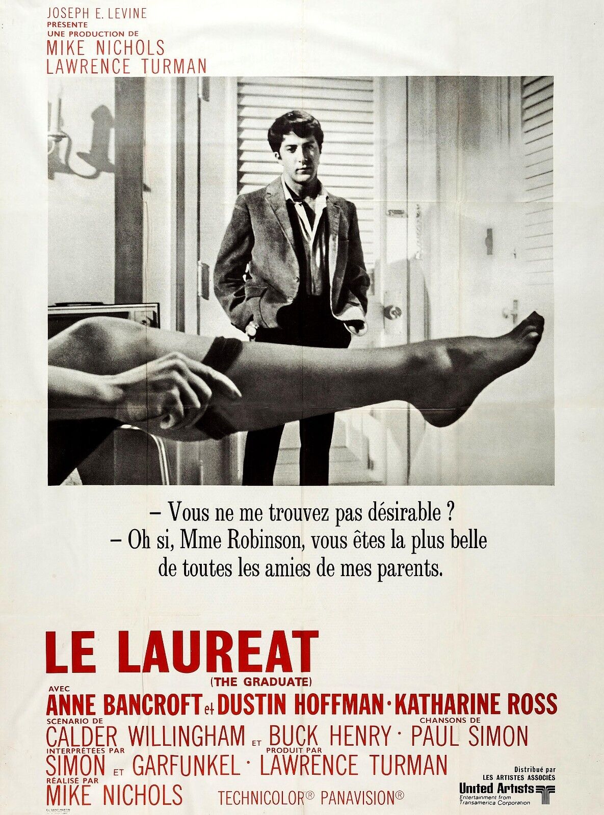LE LAURÉAT, ANNE BANCROFT, 1967, Repro affiche cinéma, VINTAGE, HQ