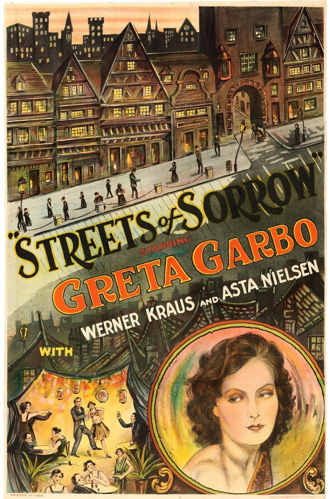 STREETS OF SORROW, GRETA GARBO, 1950, REPRO AFFICHE VINTAGE